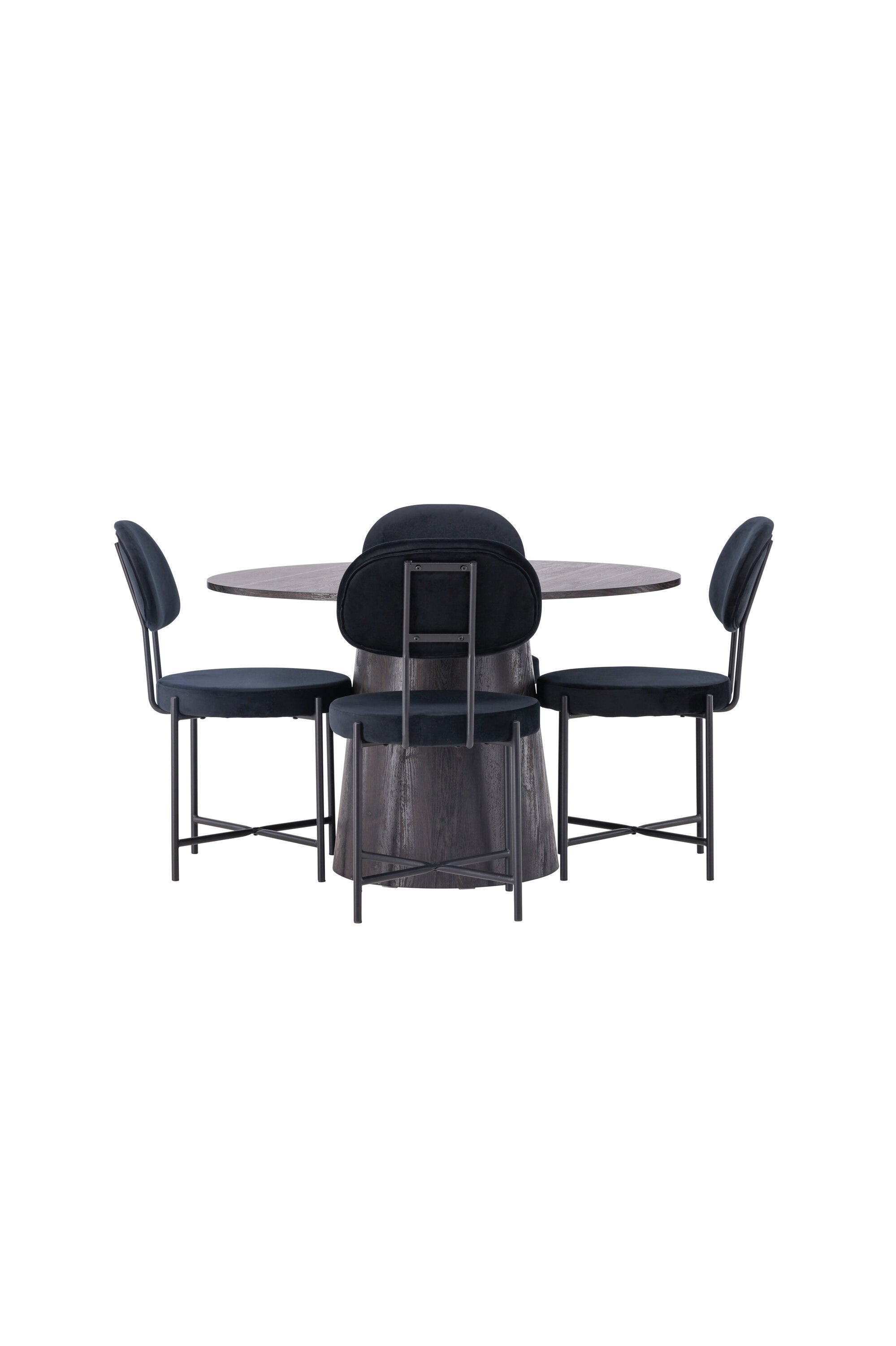 Lanzo Esszimmerset + Stella ⌀120cm/4St. in Braun / Schwarz präsentiert im Onlineshop von KAQTU Design AG. Esszimmerset ist von Venture Home