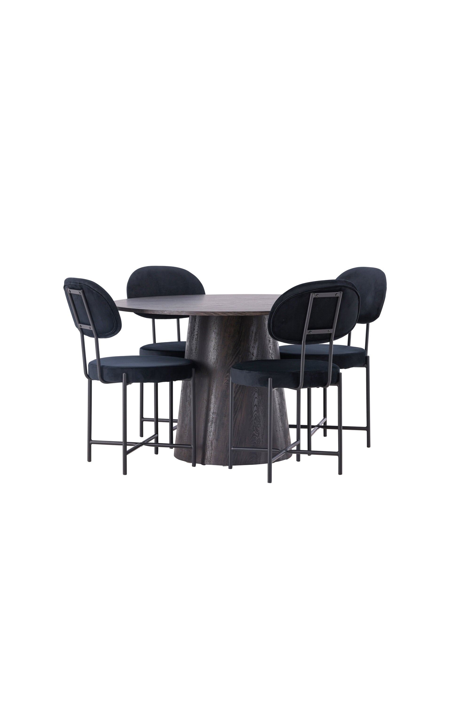 Lanzo Esszimmerset + Stella ⌀120cm/4St. in Braun / Schwarz präsentiert im Onlineshop von KAQTU Design AG. Esszimmerset ist von Venture Home