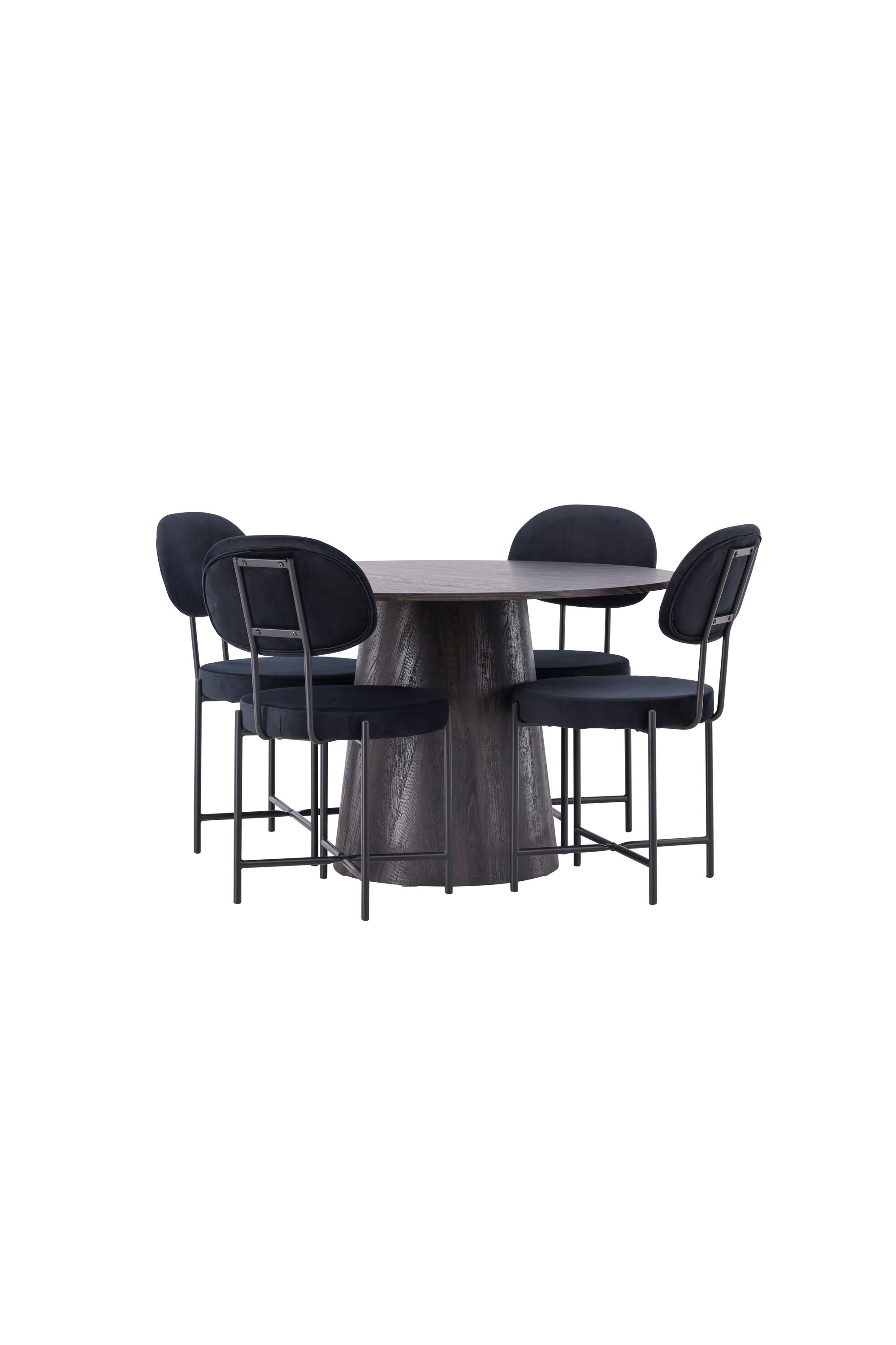 Lanzo Esszimmerset + Stella ⌀120cm/4St. in Braun / Schwarz präsentiert im Onlineshop von KAQTU Design AG. Esszimmerset ist von Venture Home