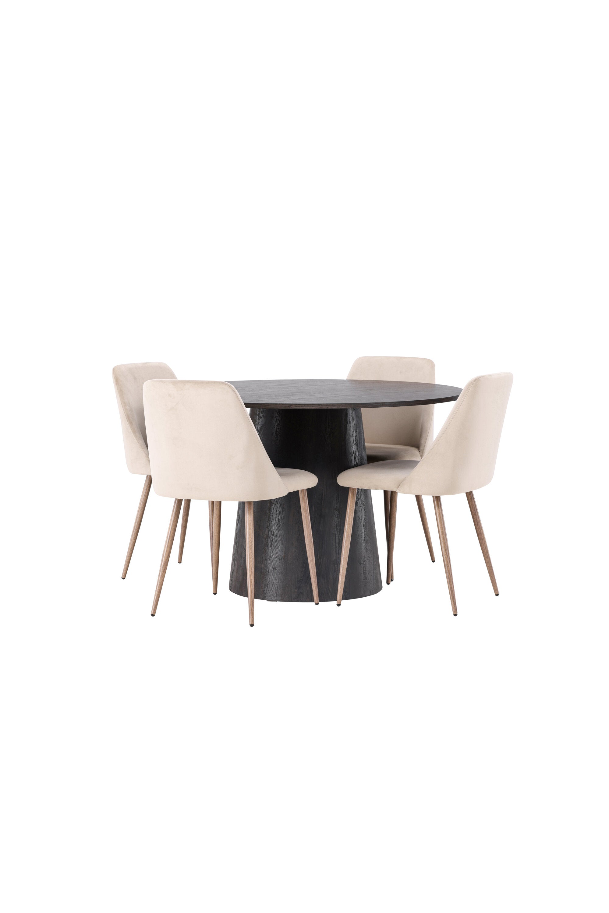 Lanzo Esszimmerset + Night ⌀120cm/4St. in Braun / Walnuss präsentiert im Onlineshop von KAQTU Design AG. Esszimmerset ist von Venture Home