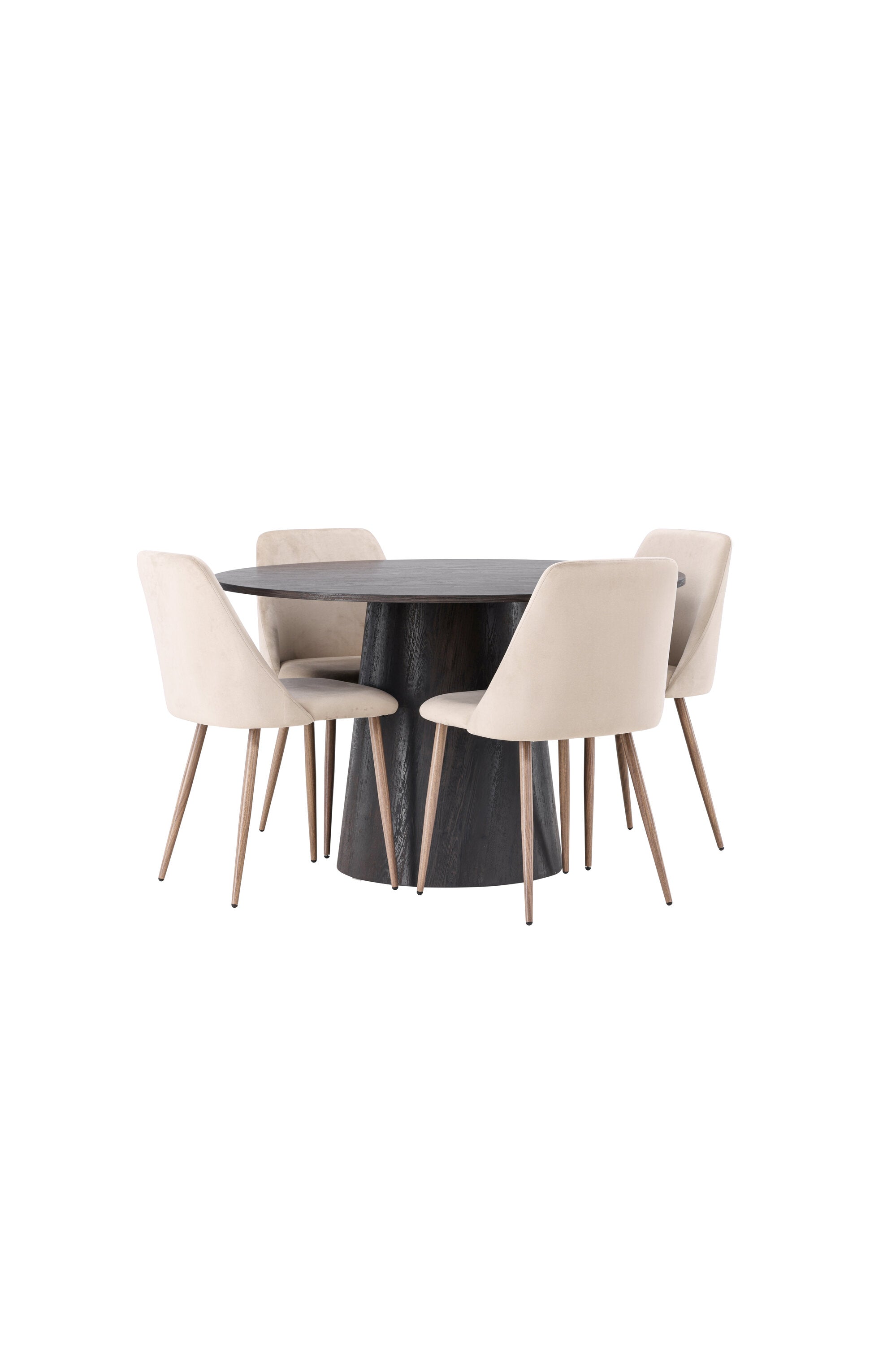 Lanzo Esszimmerset + Night ⌀120cm/4St. in Braun / Walnuss präsentiert im Onlineshop von KAQTU Design AG. Esszimmerset ist von Venture Home