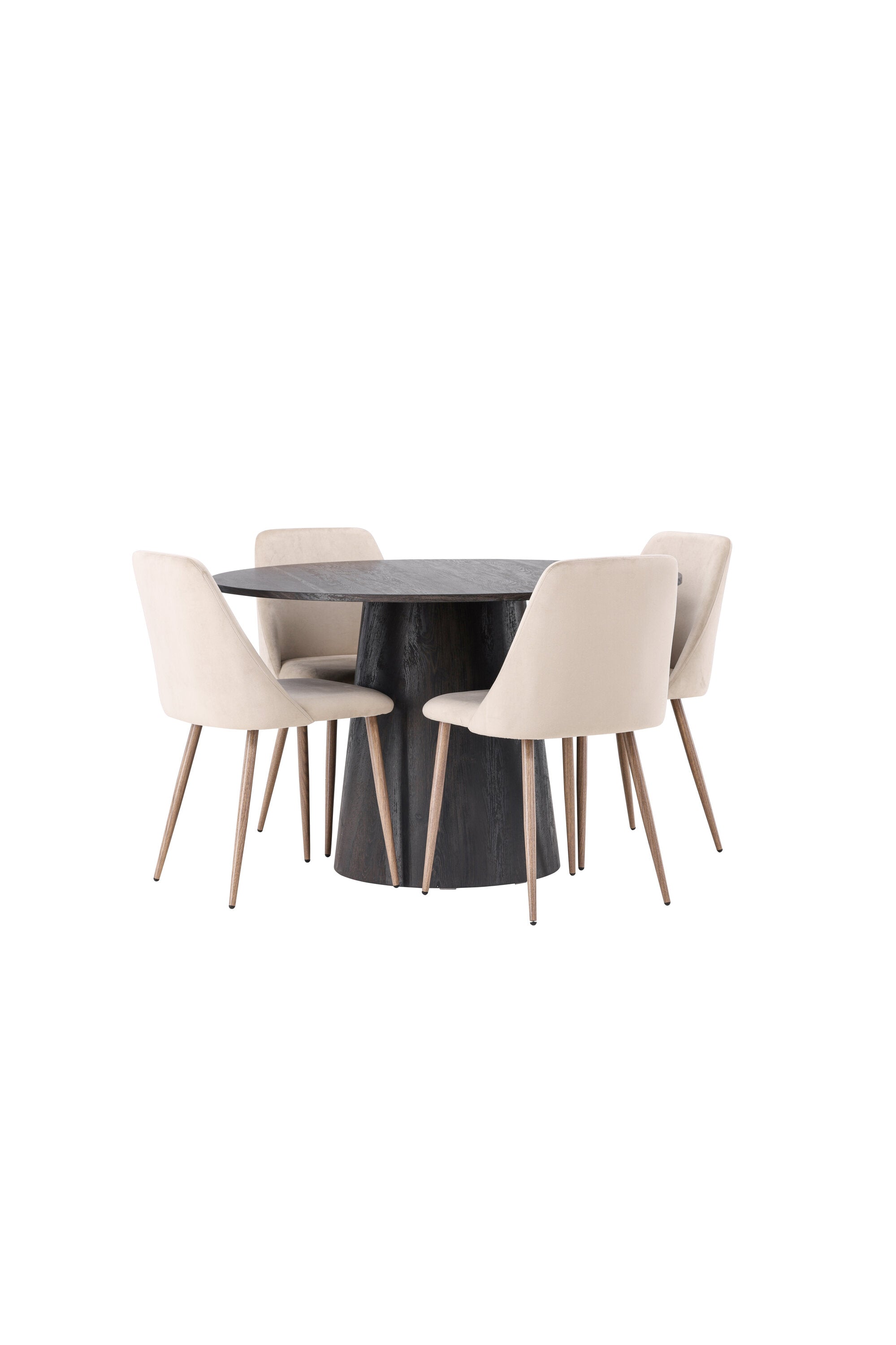 Lanzo Esszimmerset + Night ⌀120cm/4St. in Braun / Walnuss präsentiert im Onlineshop von KAQTU Design AG. Esszimmerset ist von Venture Home