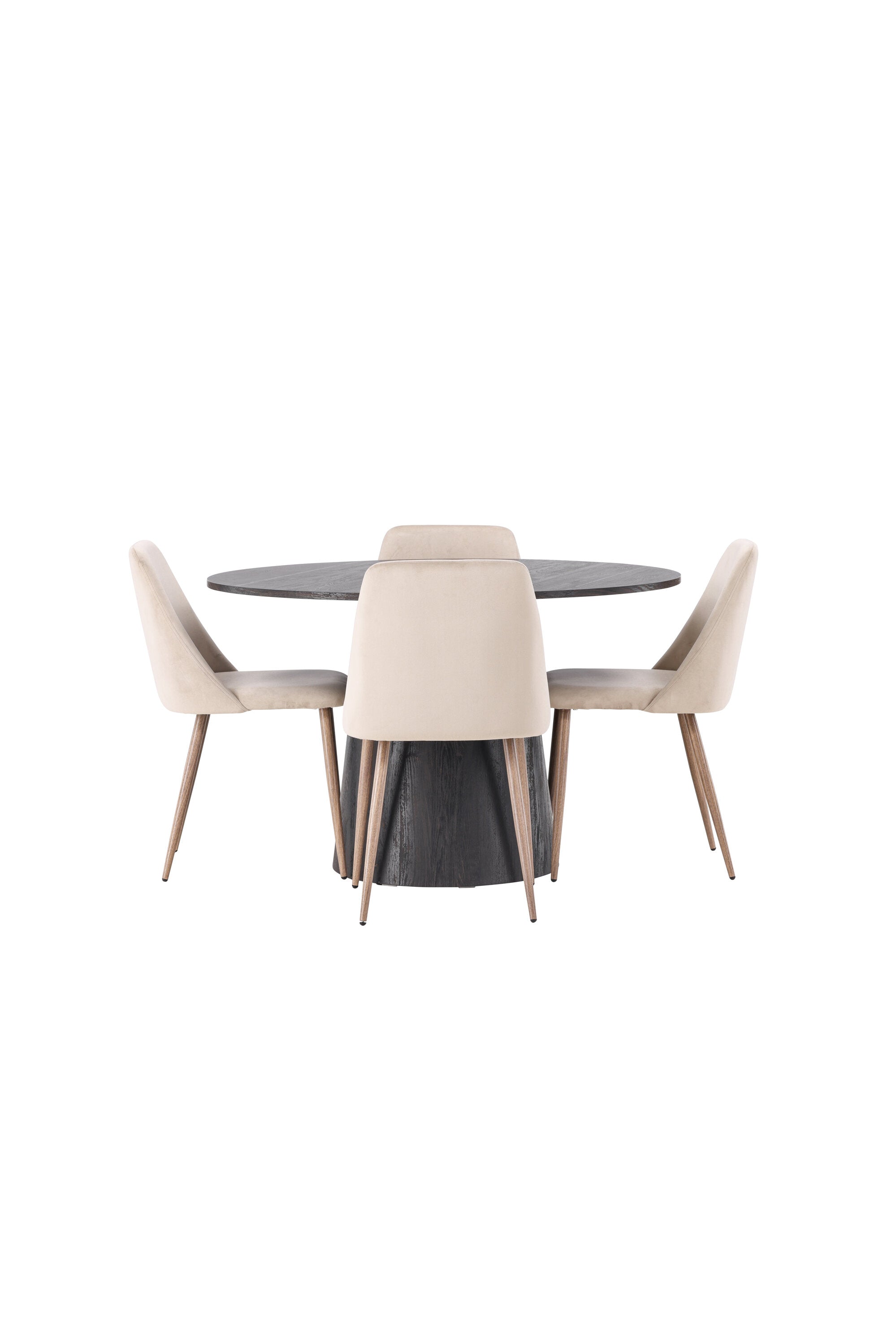 Lanzo Esszimmerset + Night ⌀120cm/4St. in Braun / Walnuss präsentiert im Onlineshop von KAQTU Design AG. Esszimmerset ist von Venture Home