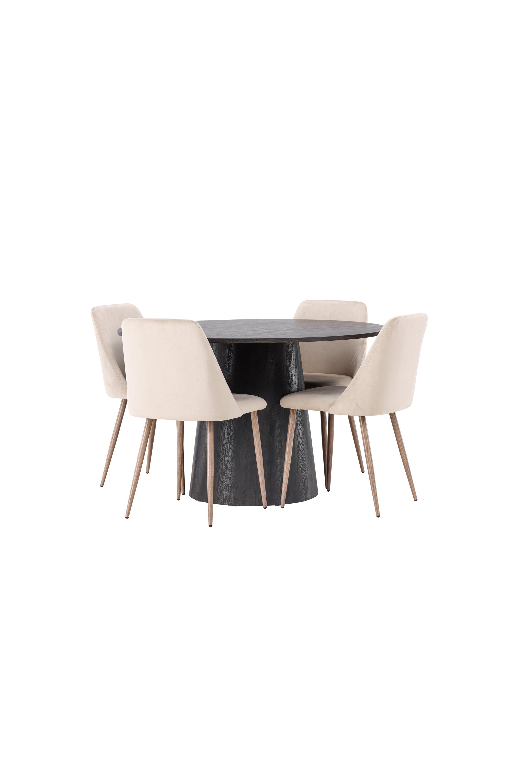 Lanzo Esszimmerset + Night ⌀120cm/4St. in Braun / Walnuss präsentiert im Onlineshop von KAQTU Design AG. Esszimmerset ist von Venture Home