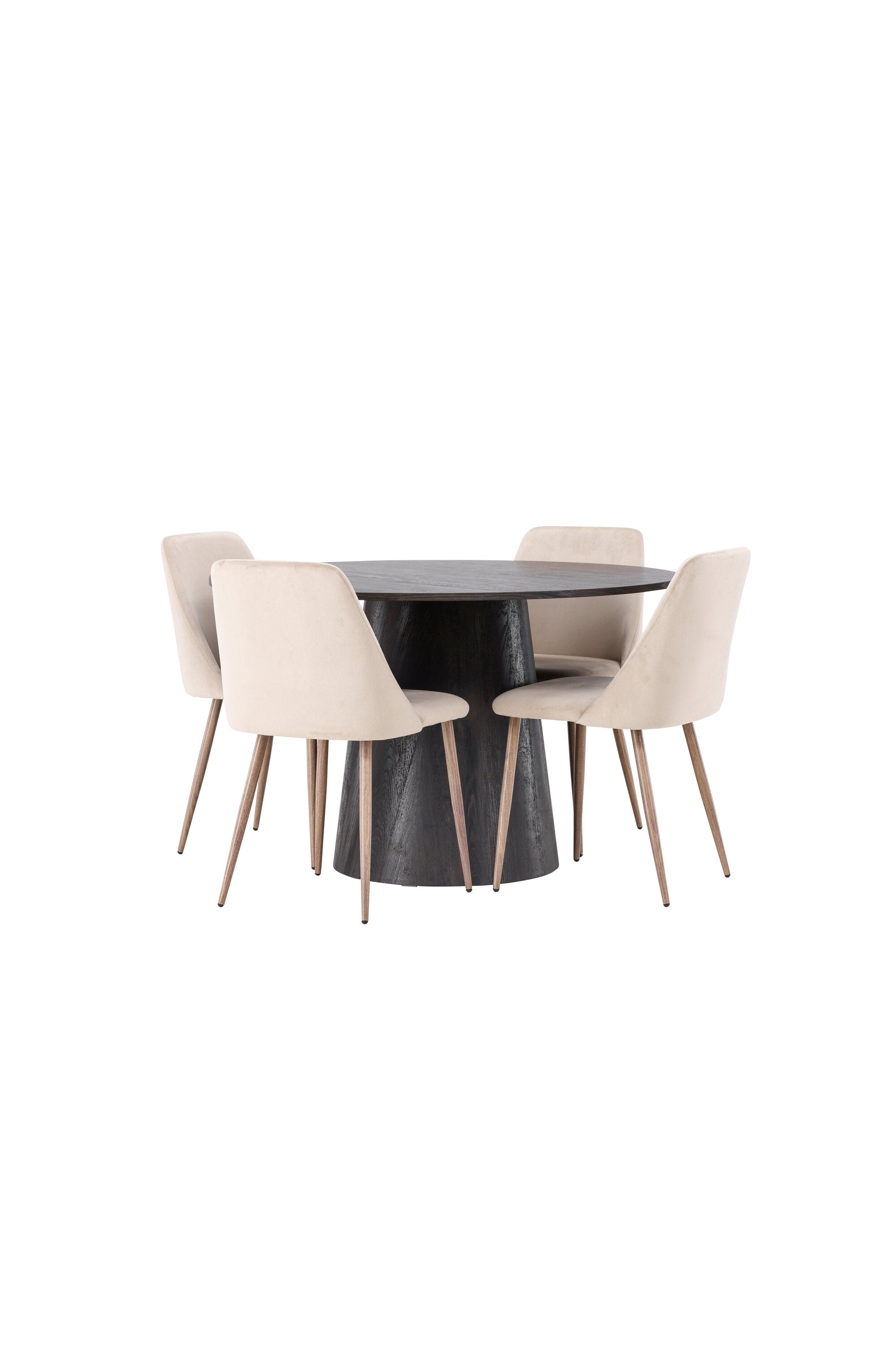 Lanzo Esszimmerset + Night ⌀120cm/4St. in Braun / Walnuss präsentiert im Onlineshop von KAQTU Design AG. Esszimmerset ist von Venture Home