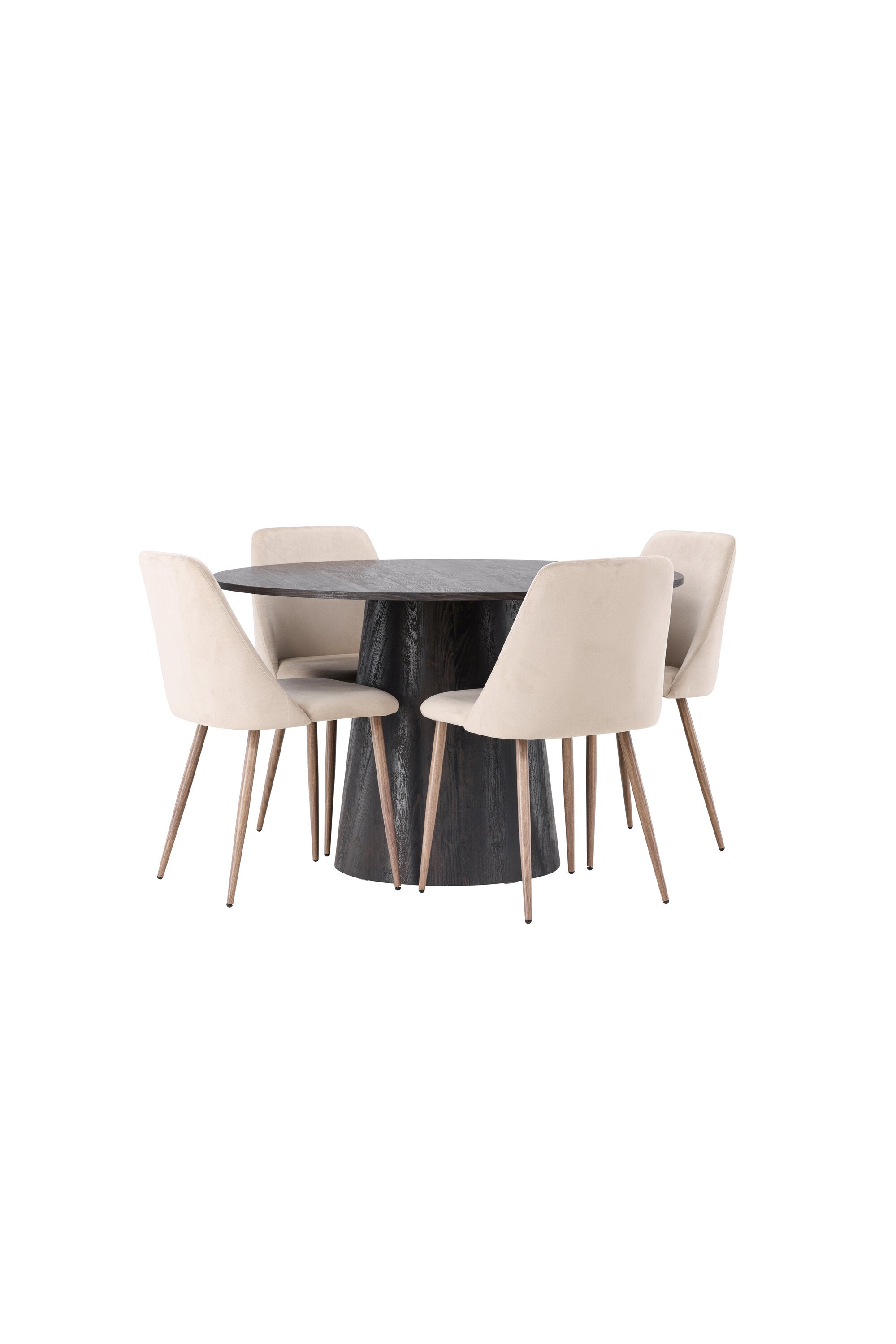 Lanzo Esszimmerset + Night ⌀120cm/4St. in Braun / Walnuss präsentiert im Onlineshop von KAQTU Design AG. Esszimmerset ist von Venture Home