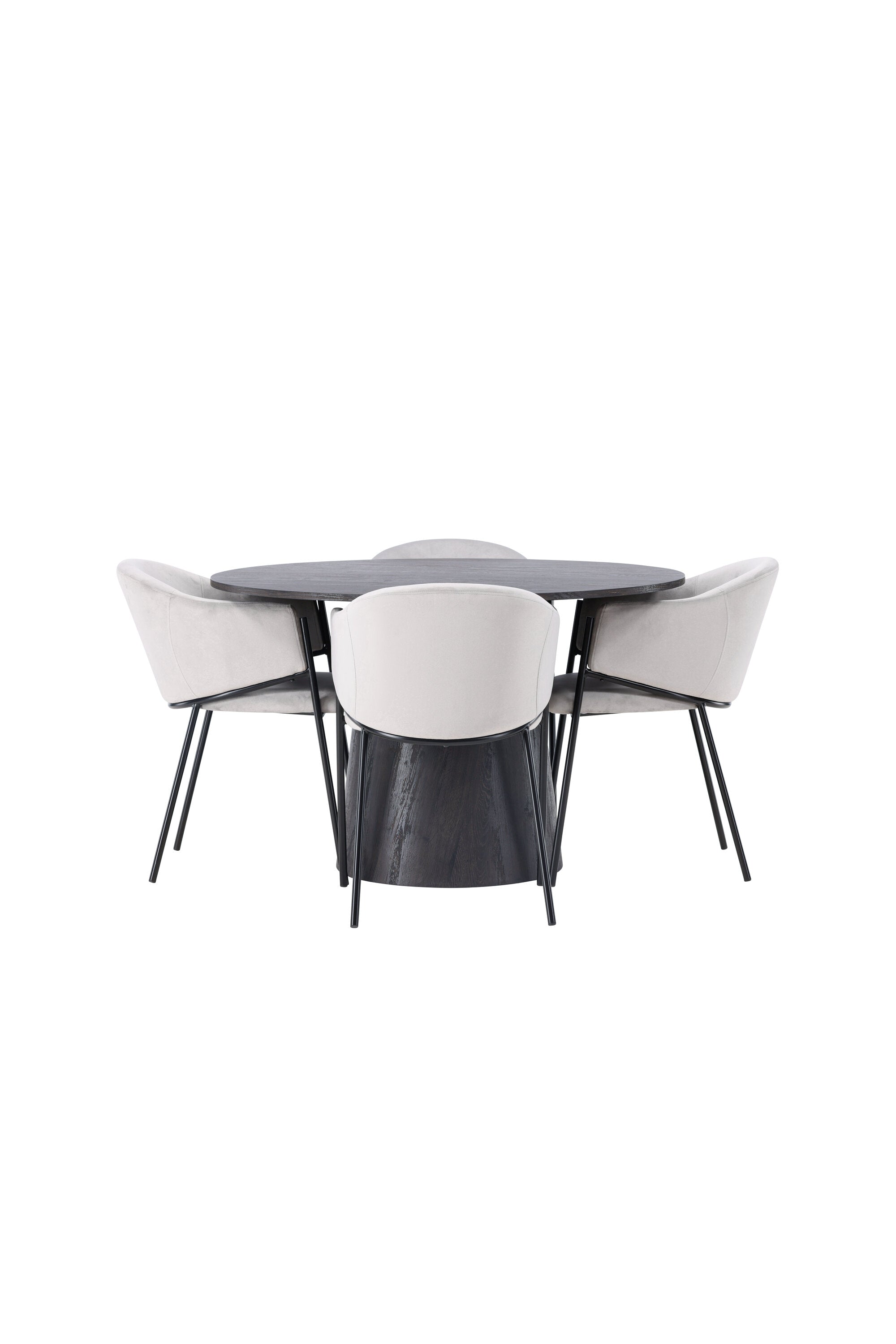 Lanzo Esszimmerset + Evelina ⌀120cm/4St. in Schwarzgrau präsentiert im Onlineshop von KAQTU Design AG. Esszimmerset ist von Venture Home
