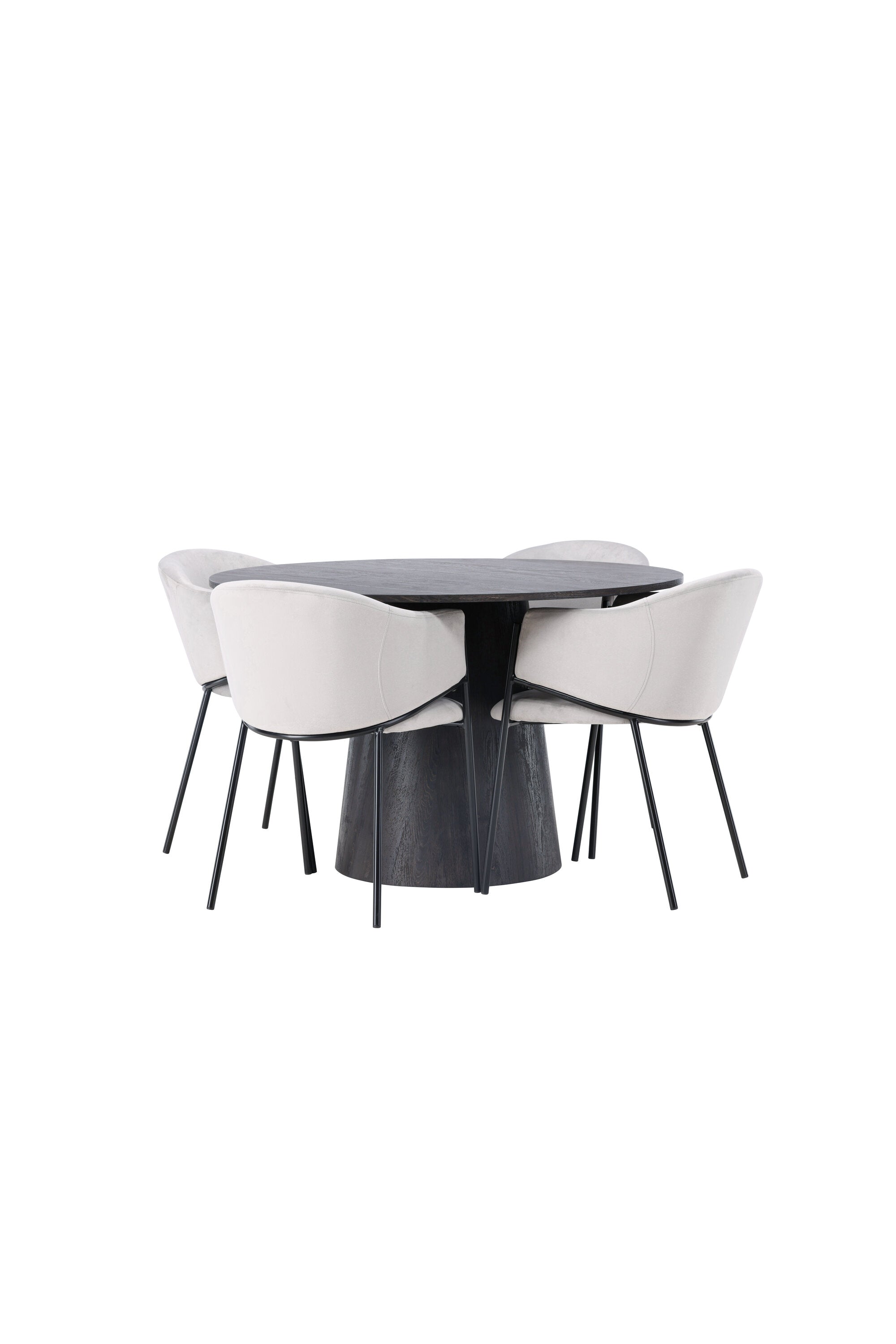 Lanzo Esszimmerset + Evelina ⌀120cm/4St. in Schwarzgrau präsentiert im Onlineshop von KAQTU Design AG. Esszimmerset ist von Venture Home