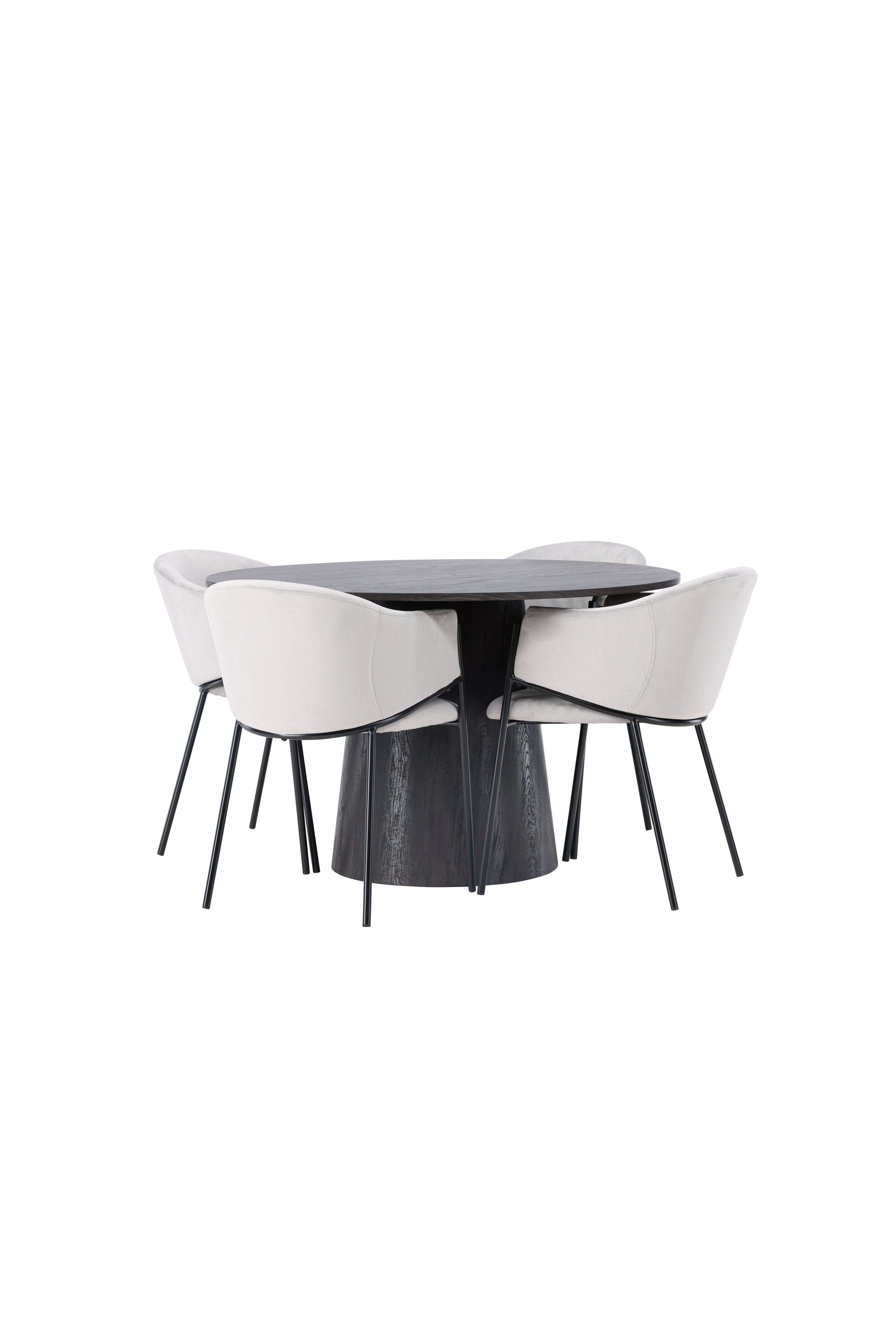 Lanzo Esszimmerset + Evelina ⌀120cm/4St. in Schwarzgrau präsentiert im Onlineshop von KAQTU Design AG. Esszimmerset ist von Venture Home