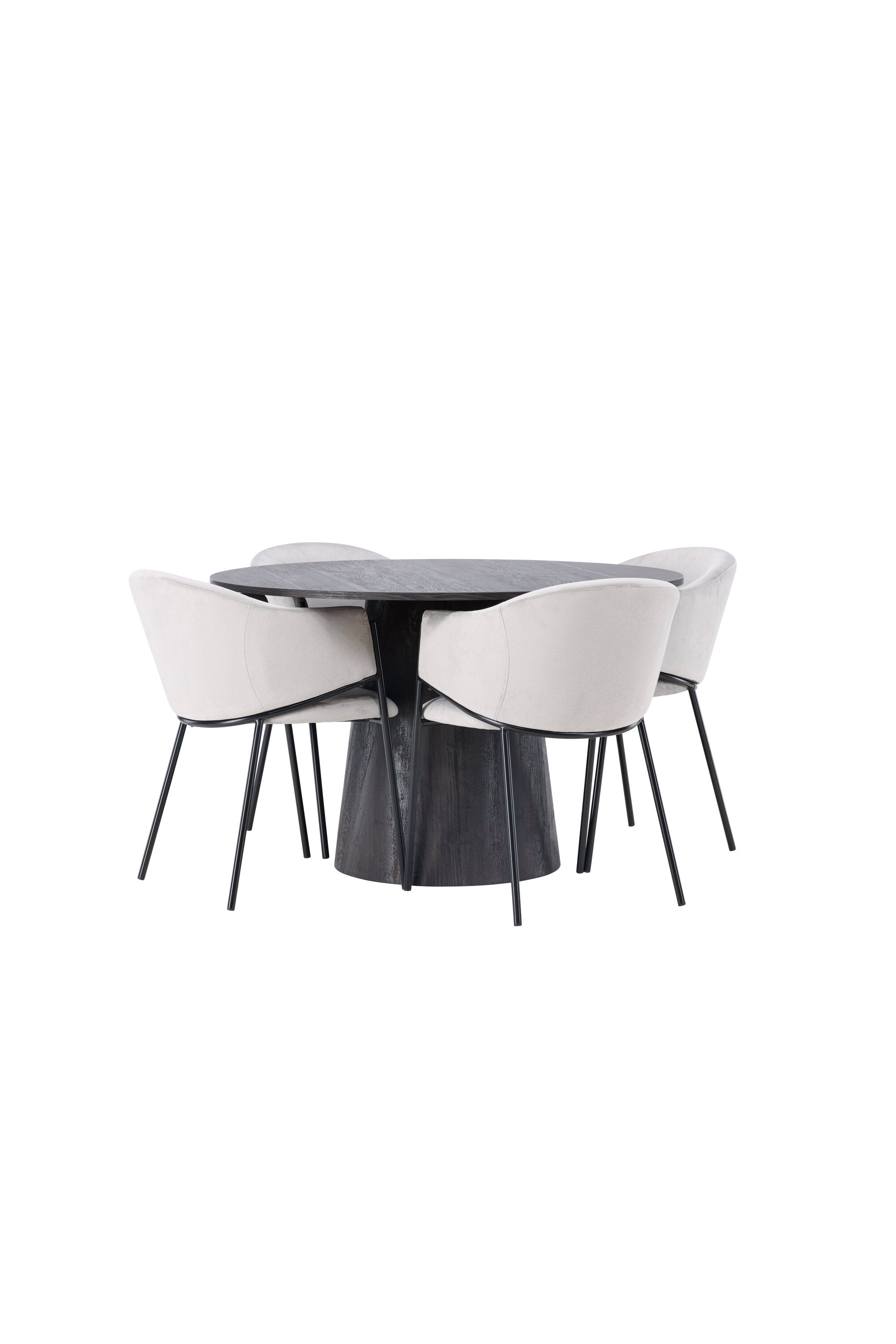 Lanzo Esszimmerset + Evelina ⌀120cm/4St. in Schwarzgrau präsentiert im Onlineshop von KAQTU Design AG. Esszimmerset ist von Venture Home