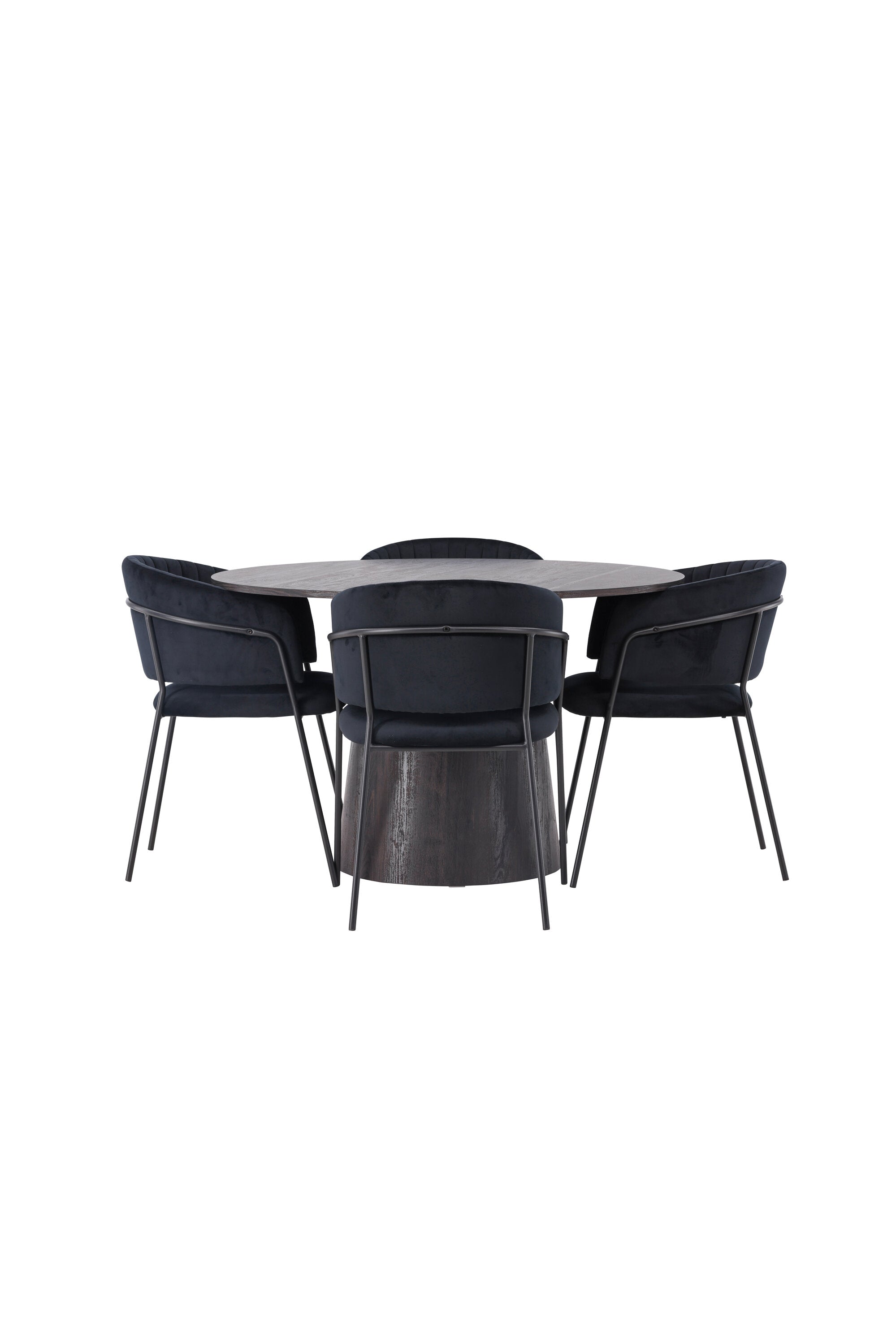 Lanzo Esszimmerset + Selma ⌀120cm/4St. in Braun / Schwarz präsentiert im Onlineshop von KAQTU Design AG. Esszimmerset ist von Venture Home