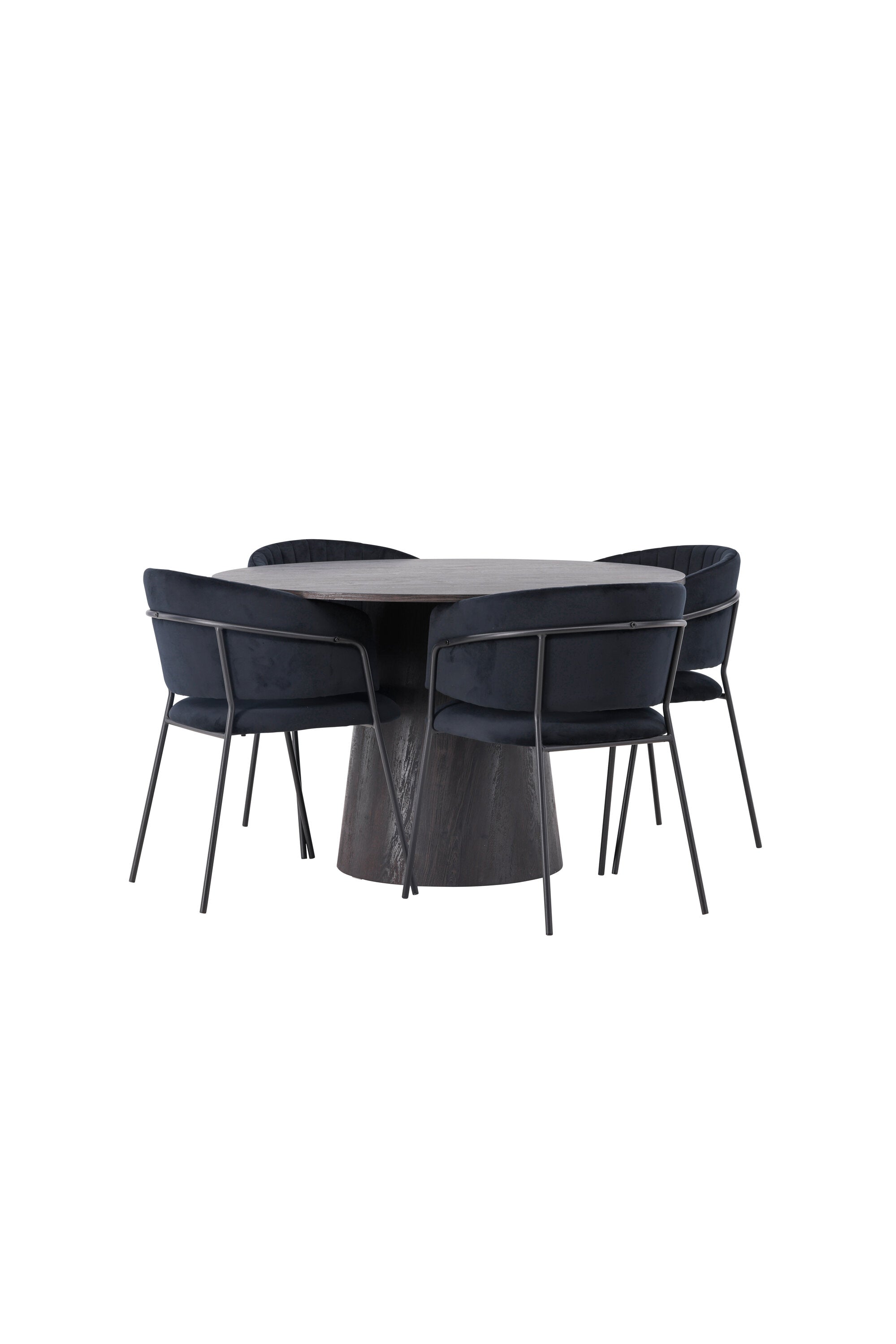 Lanzo Esszimmerset + Selma ⌀120cm/4St. in Braun / Schwarz präsentiert im Onlineshop von KAQTU Design AG. Esszimmerset ist von Venture Home