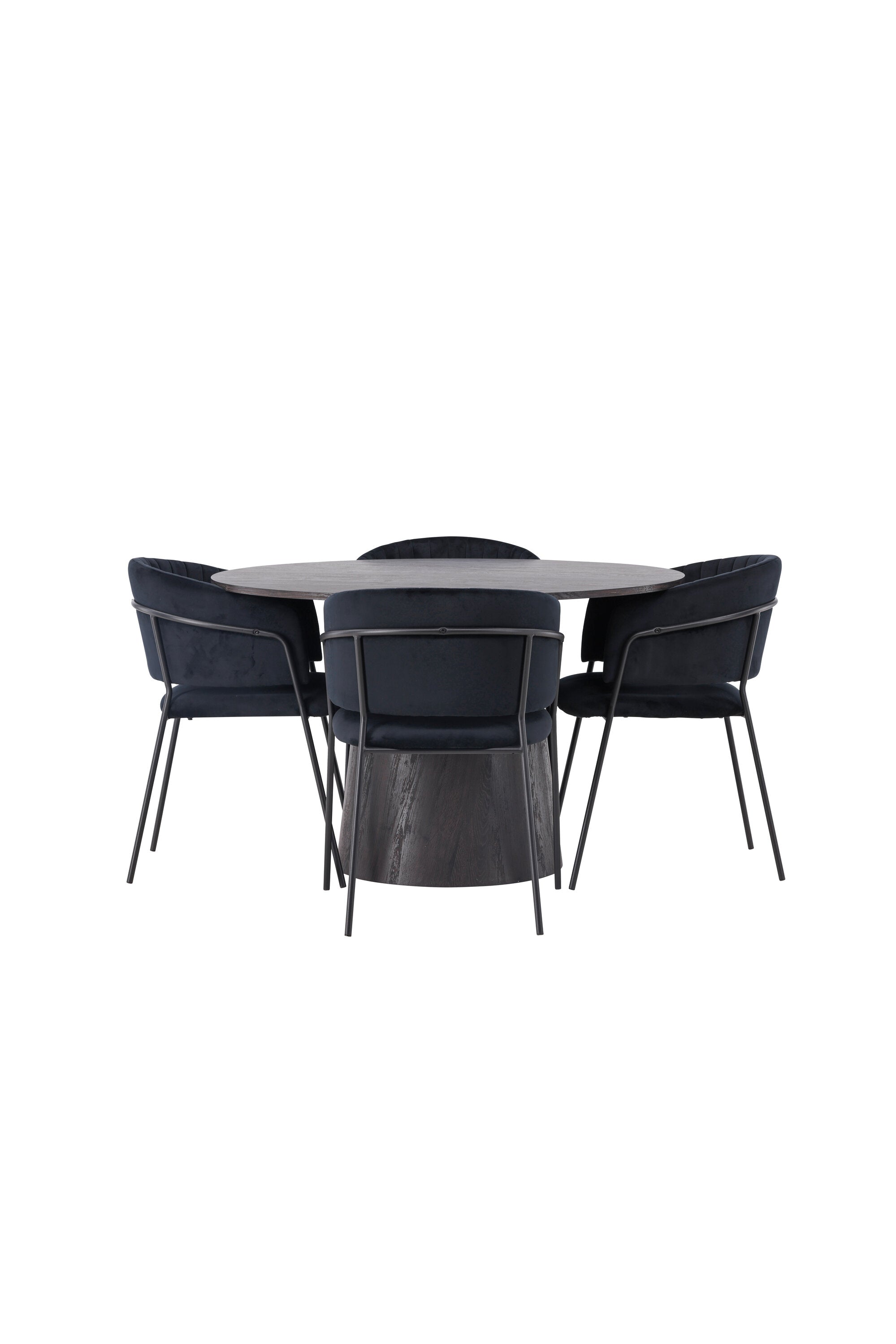 Lanzo Esszimmerset + Selma ⌀120cm/4St. in Braun / Schwarz präsentiert im Onlineshop von KAQTU Design AG. Esszimmerset ist von Venture Home