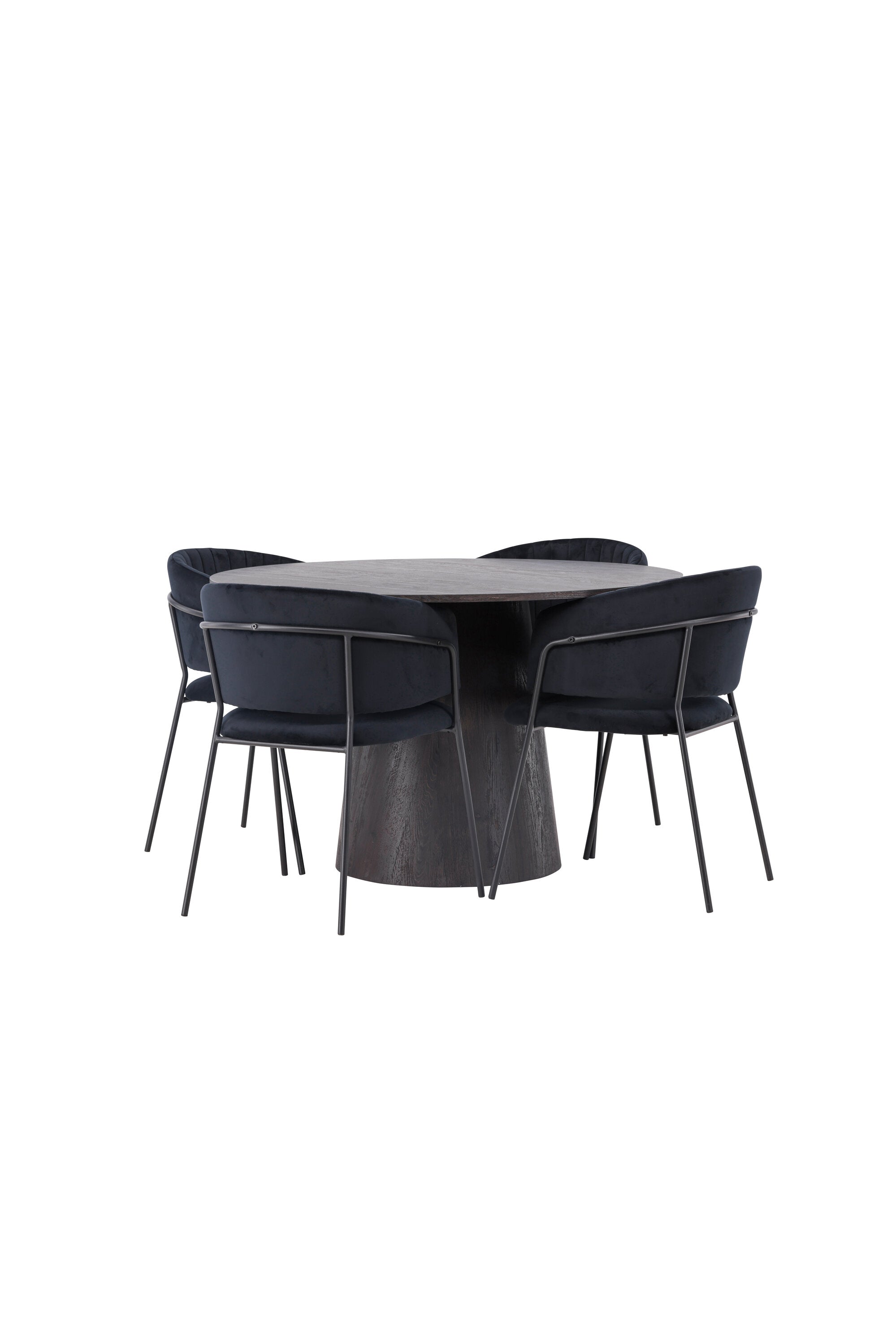 Lanzo Esszimmerset + Selma ⌀120cm/4St. in Braun / Schwarz präsentiert im Onlineshop von KAQTU Design AG. Esszimmerset ist von Venture Home