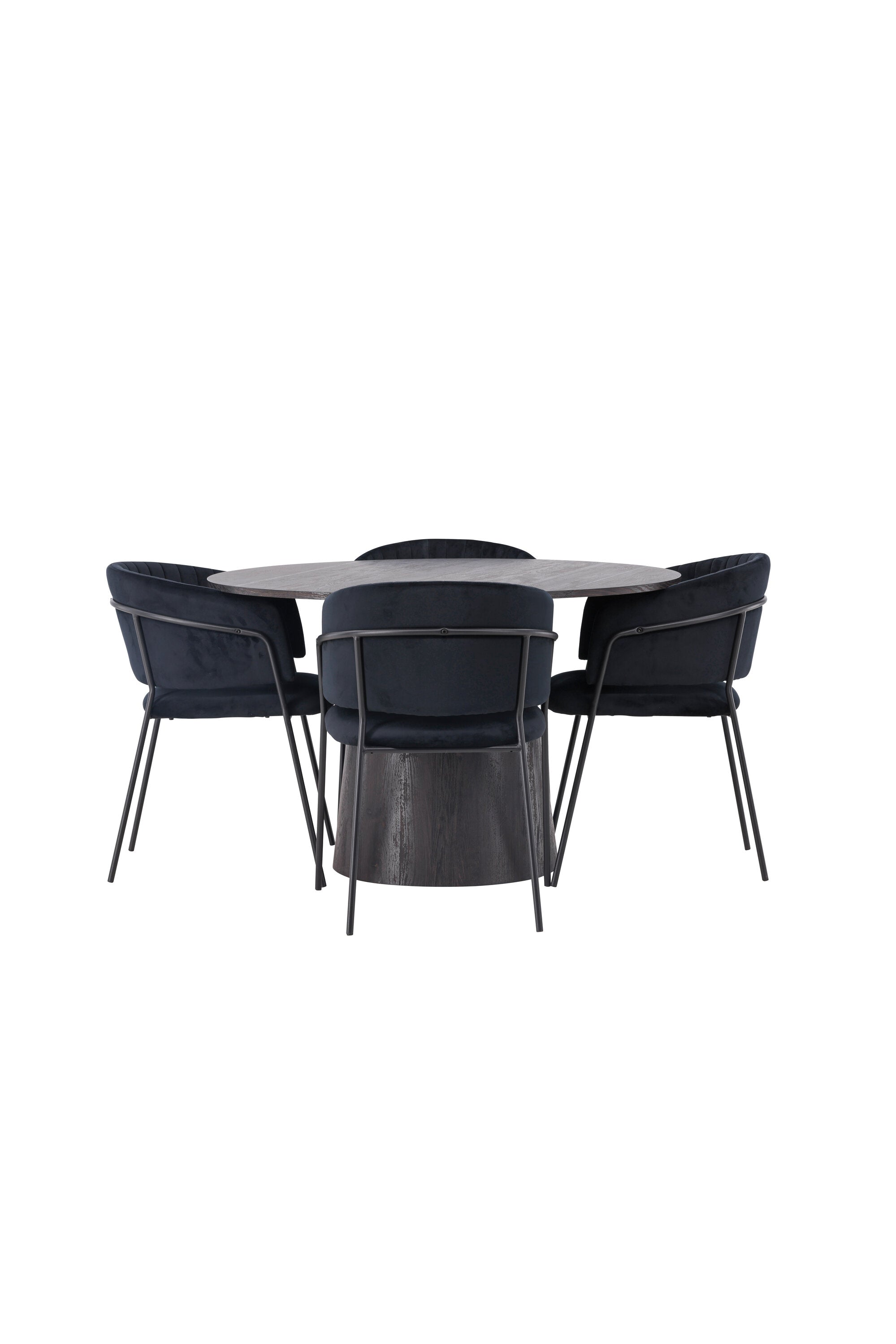 Lanzo Esszimmerset + Selma ⌀120cm/4St. in Braun / Schwarz präsentiert im Onlineshop von KAQTU Design AG. Esszimmerset ist von Venture Home