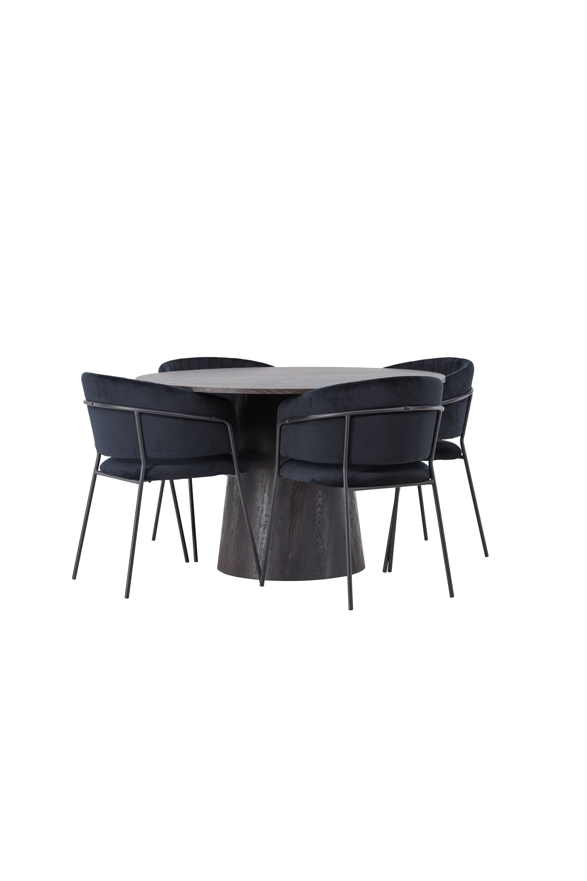 Lanzo Esszimmerset + Selma ⌀120cm/4St. in Braun / Schwarz präsentiert im Onlineshop von KAQTU Design AG. Esszimmerset ist von Venture Home