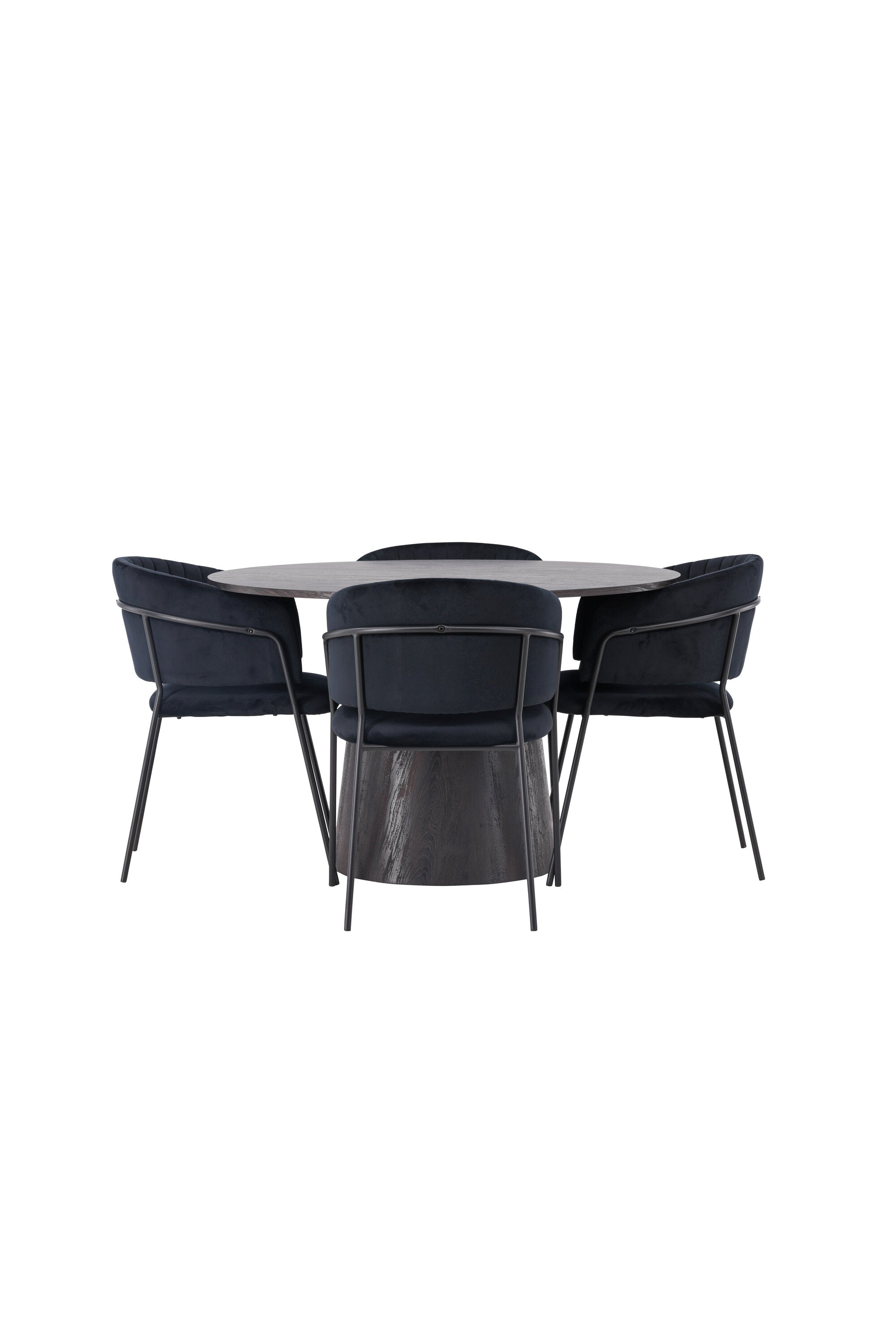 Lanzo Esszimmerset + Selma ⌀120cm/4St. in Braun / Schwarz präsentiert im Onlineshop von KAQTU Design AG. Esszimmerset ist von Venture Home