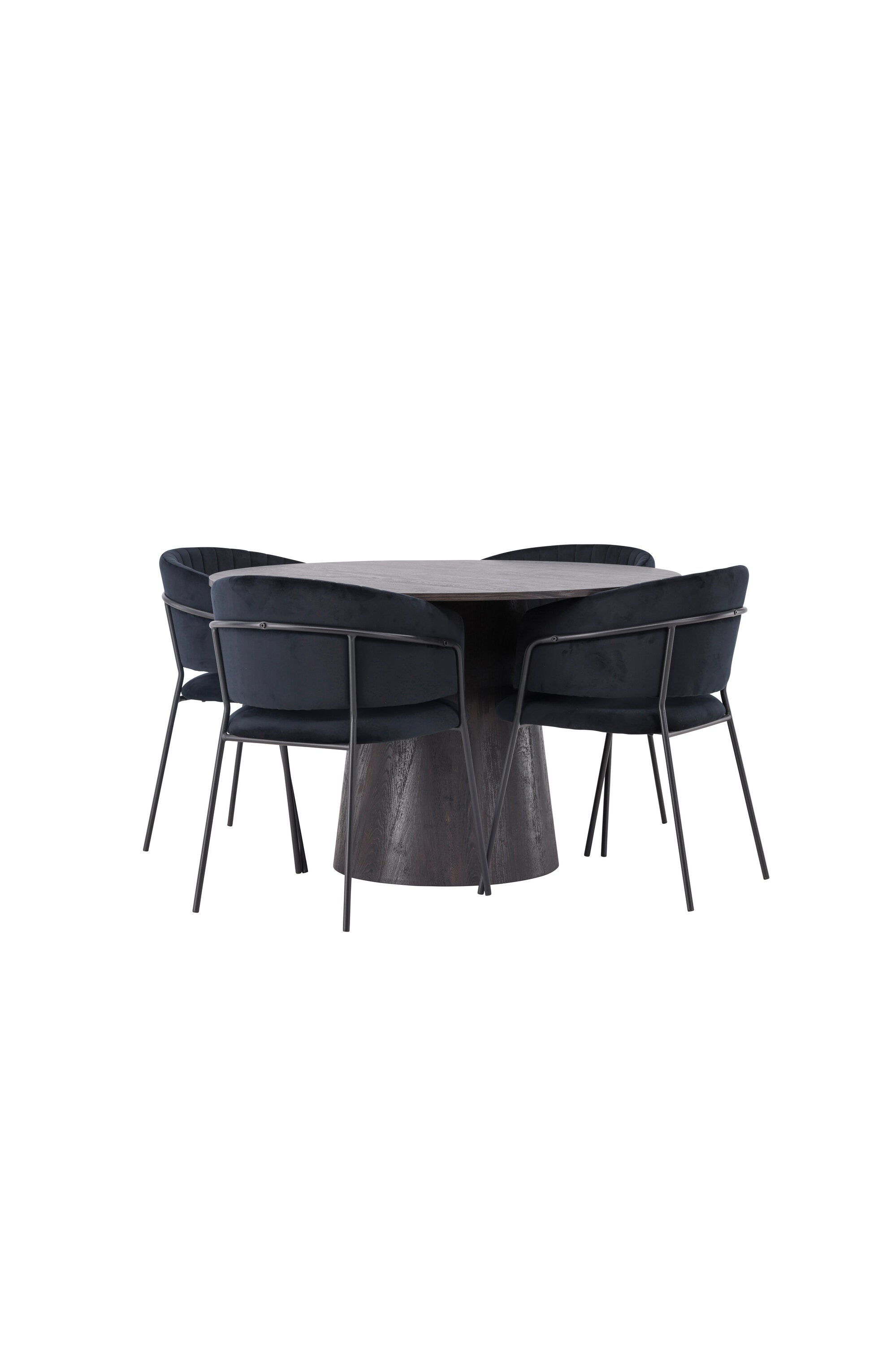 Lanzo Esszimmerset + Selma ⌀120cm/4St. in Braun / Schwarz präsentiert im Onlineshop von KAQTU Design AG. Esszimmerset ist von Venture Home