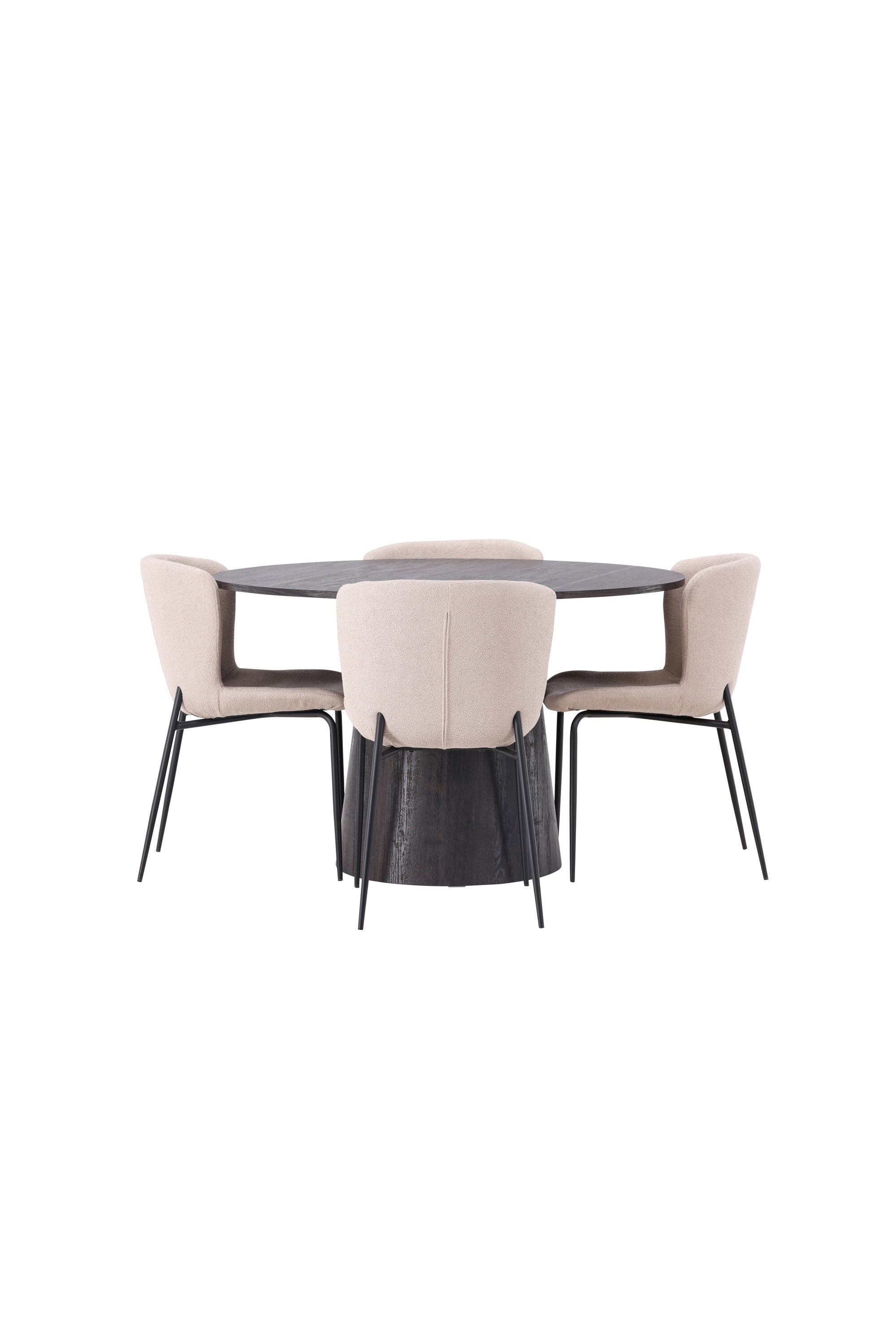 Lanzo Esszimmerset + Modesto ⌀120cm/4St. in Braun / Beige / Schwarz präsentiert im Onlineshop von KAQTU Design AG. Esszimmerset ist von Venture Home