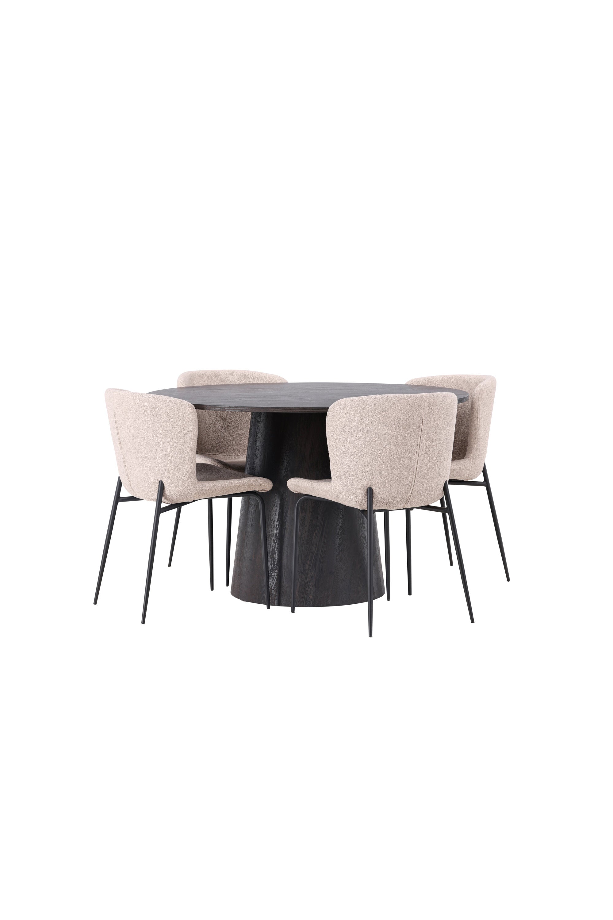 Lanzo Esszimmerset + Modesto ⌀120cm/4St. in Braun / Beige / Schwarz präsentiert im Onlineshop von KAQTU Design AG. Esszimmerset ist von Venture Home
