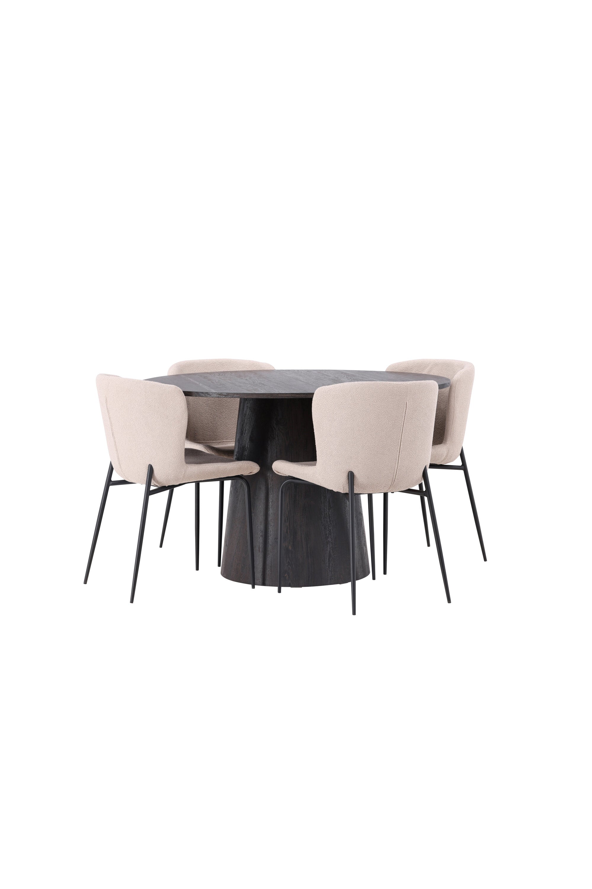 Lanzo Esszimmerset + Modesto ⌀120cm/4St. in Braun / Beige / Schwarz präsentiert im Onlineshop von KAQTU Design AG. Esszimmerset ist von Venture Home