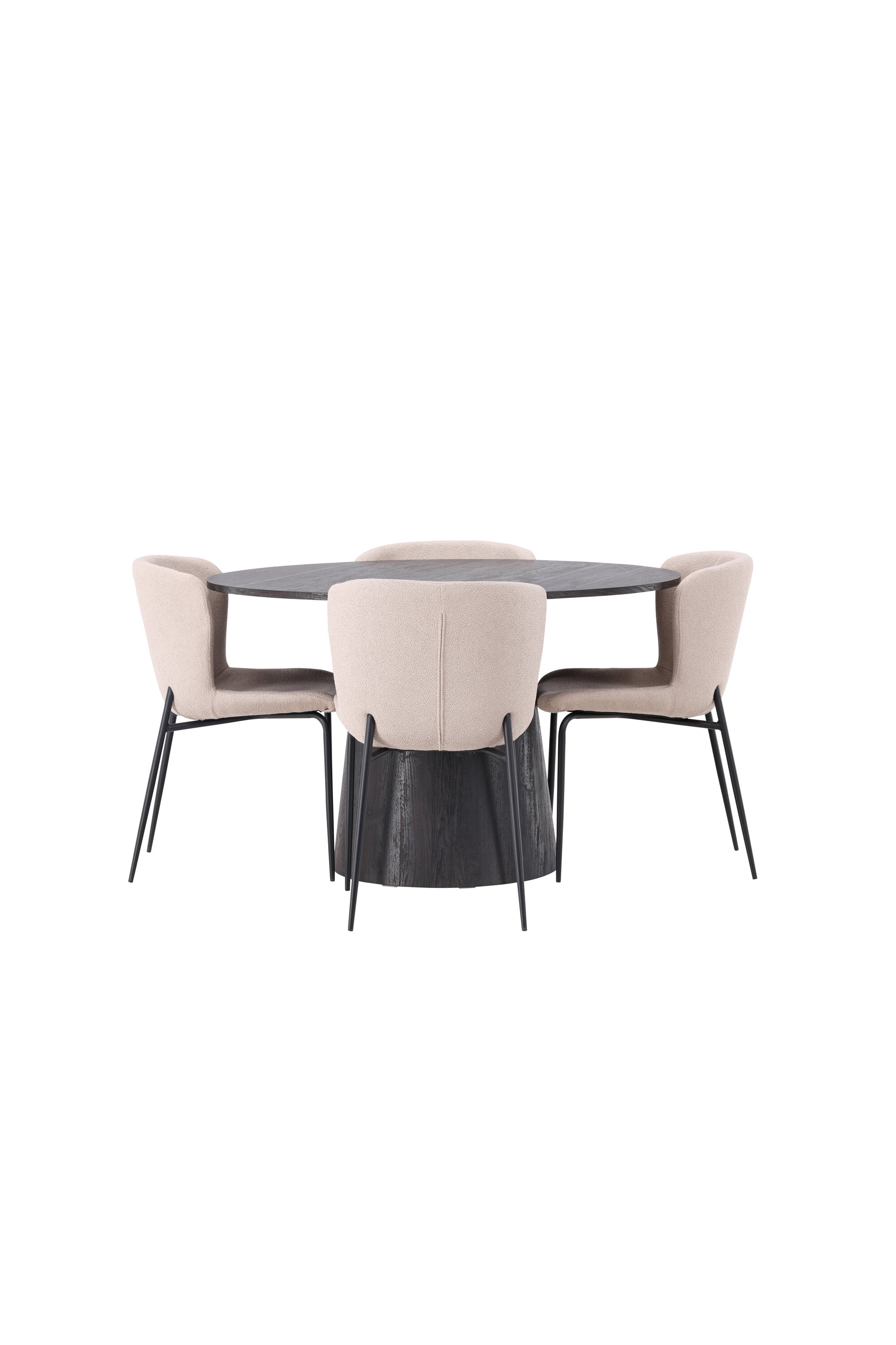 Lanzo Esszimmerset + Modesto ⌀120cm/4St. in Braun / Beige / Schwarz präsentiert im Onlineshop von KAQTU Design AG. Esszimmerset ist von Venture Home