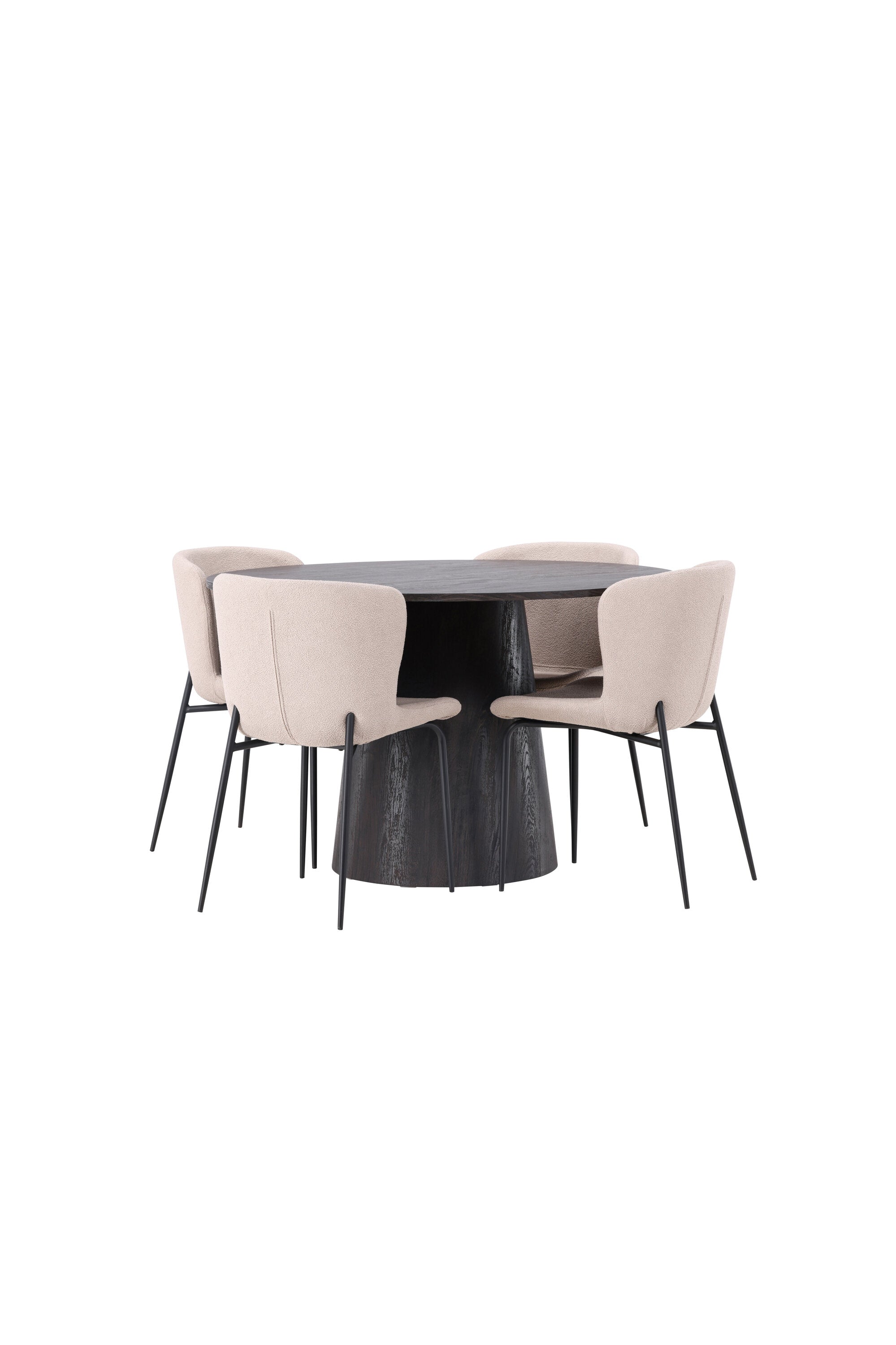 Lanzo Esszimmerset + Modesto ⌀120cm/4St. in Braun / Beige / Schwarz präsentiert im Onlineshop von KAQTU Design AG. Esszimmerset ist von Venture Home