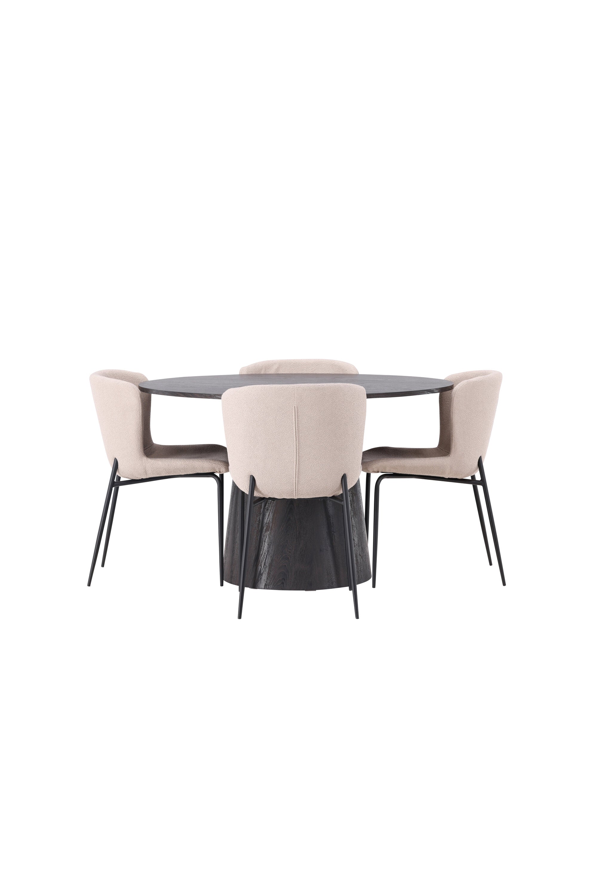 Lanzo Esszimmerset + Modesto ⌀120cm/4St. in Braun / Beige / Schwarz präsentiert im Onlineshop von KAQTU Design AG. Esszimmerset ist von Venture Home