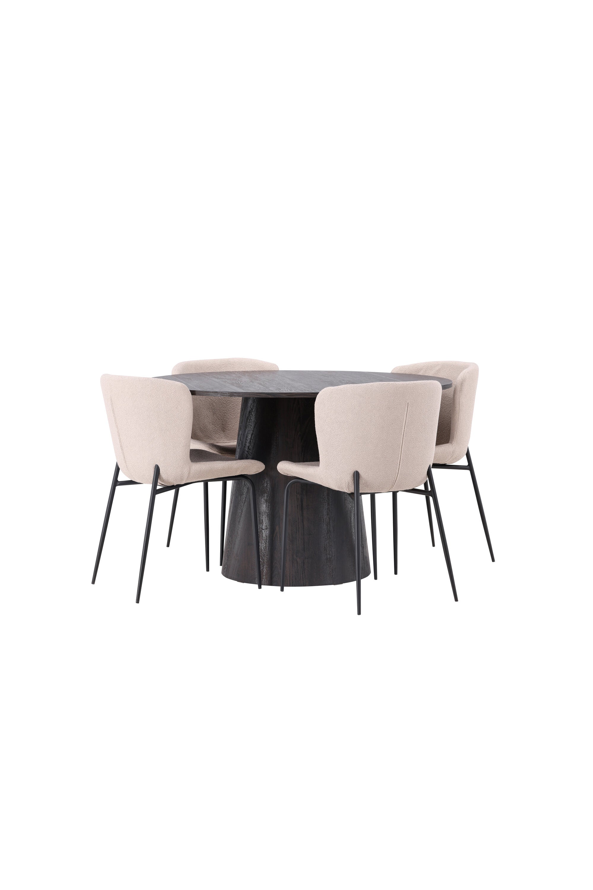 Lanzo Esszimmerset + Modesto ⌀120cm/4St. in Braun / Beige / Schwarz präsentiert im Onlineshop von KAQTU Design AG. Esszimmerset ist von Venture Home