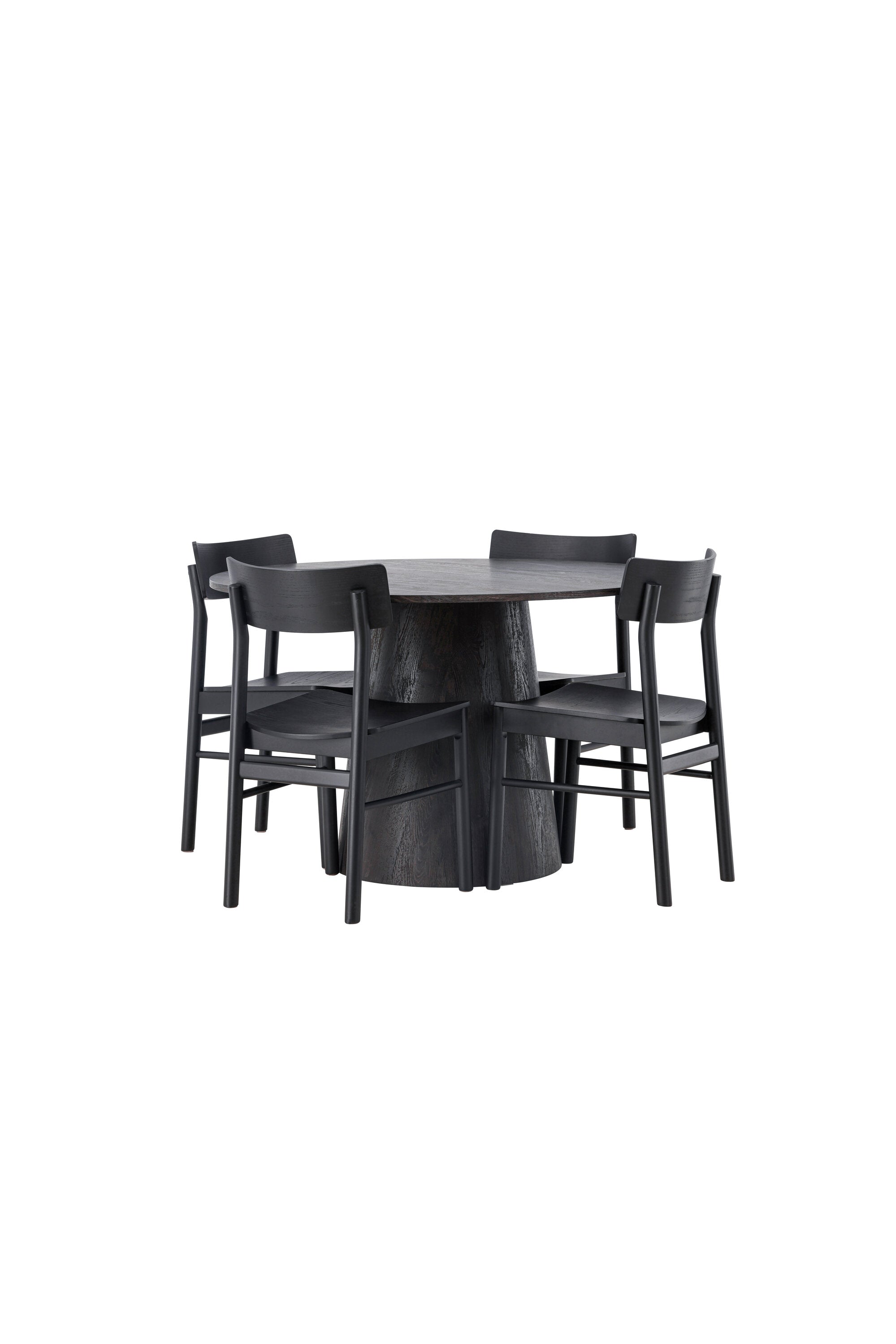 Lanzo Esszimmerset + Montros ⌀120cm/4St. in Braun / Schwarz präsentiert im Onlineshop von KAQTU Design AG. Esszimmerset ist von Venture Home