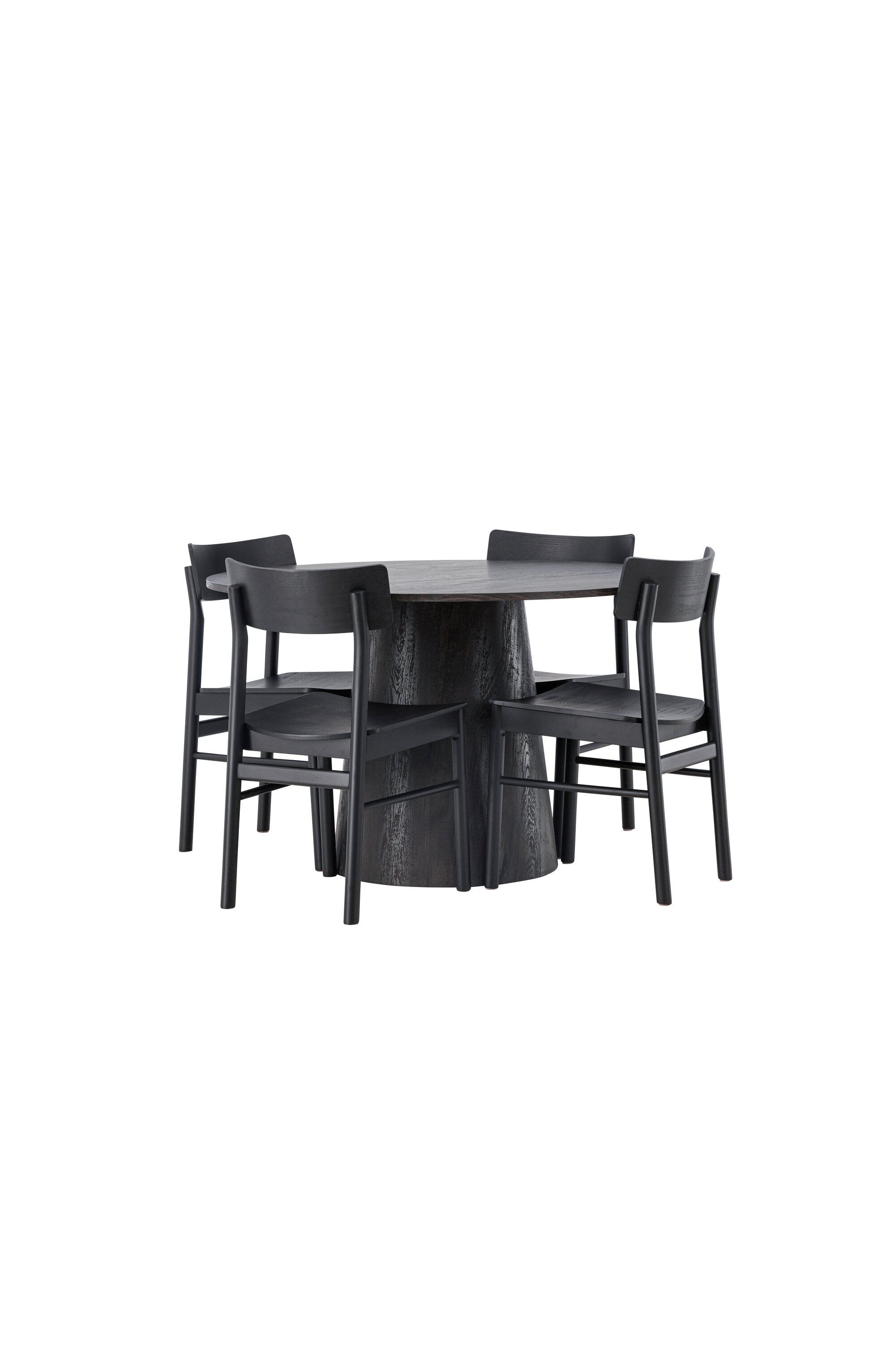 Lanzo Esszimmerset + Montros ⌀120cm/4St. in Braun / Schwarz präsentiert im Onlineshop von KAQTU Design AG. Esszimmerset ist von Venture Home