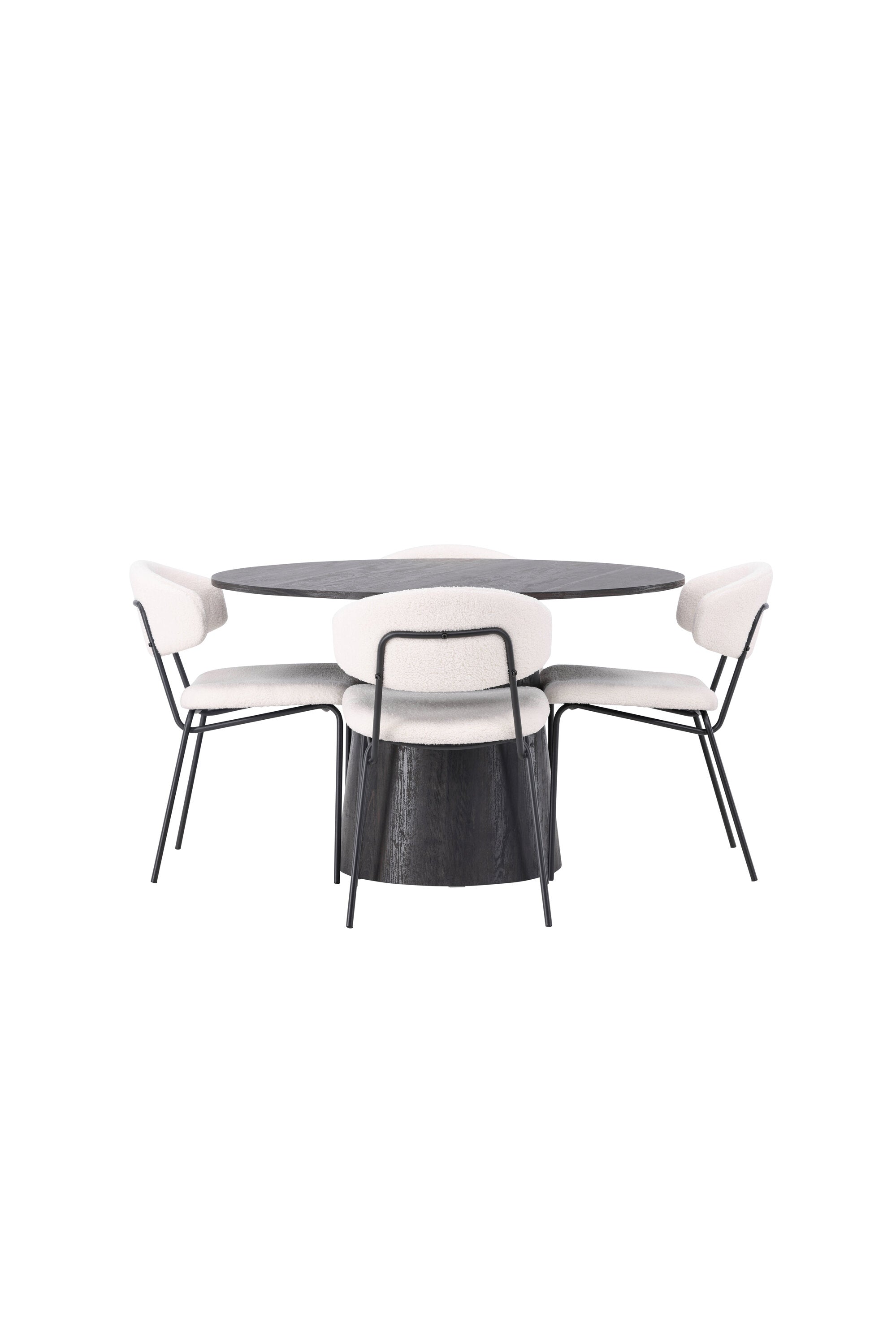Lanzo Esszimmerset + Chico ⌀120cm/4St. in Braun / Weiss präsentiert im Onlineshop von KAQTU Design AG. Esszimmerset ist von Venture Home
