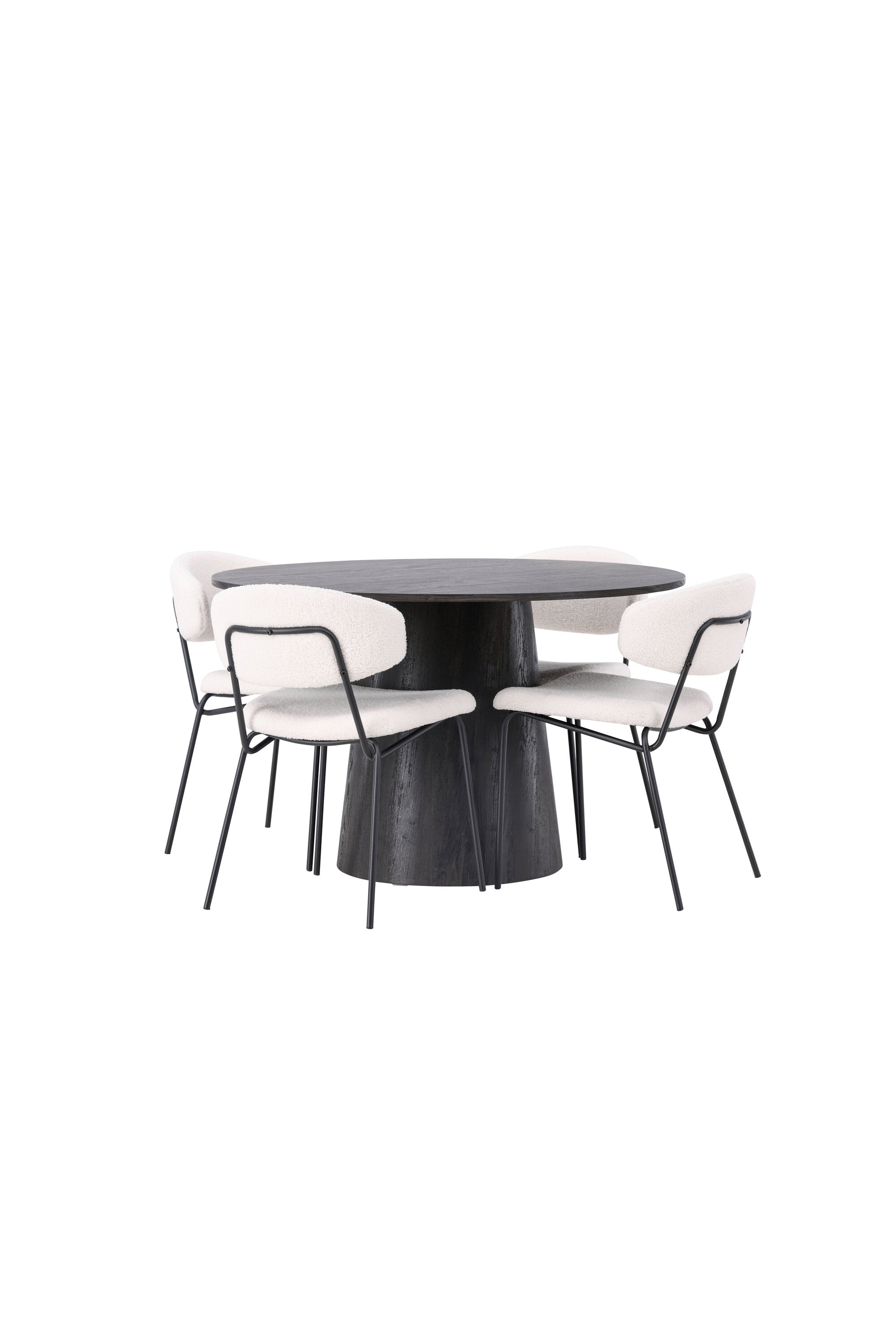 Lanzo Esszimmerset + Chico ⌀120cm/4St. in Braun / Weiss präsentiert im Onlineshop von KAQTU Design AG. Esszimmerset ist von Venture Home