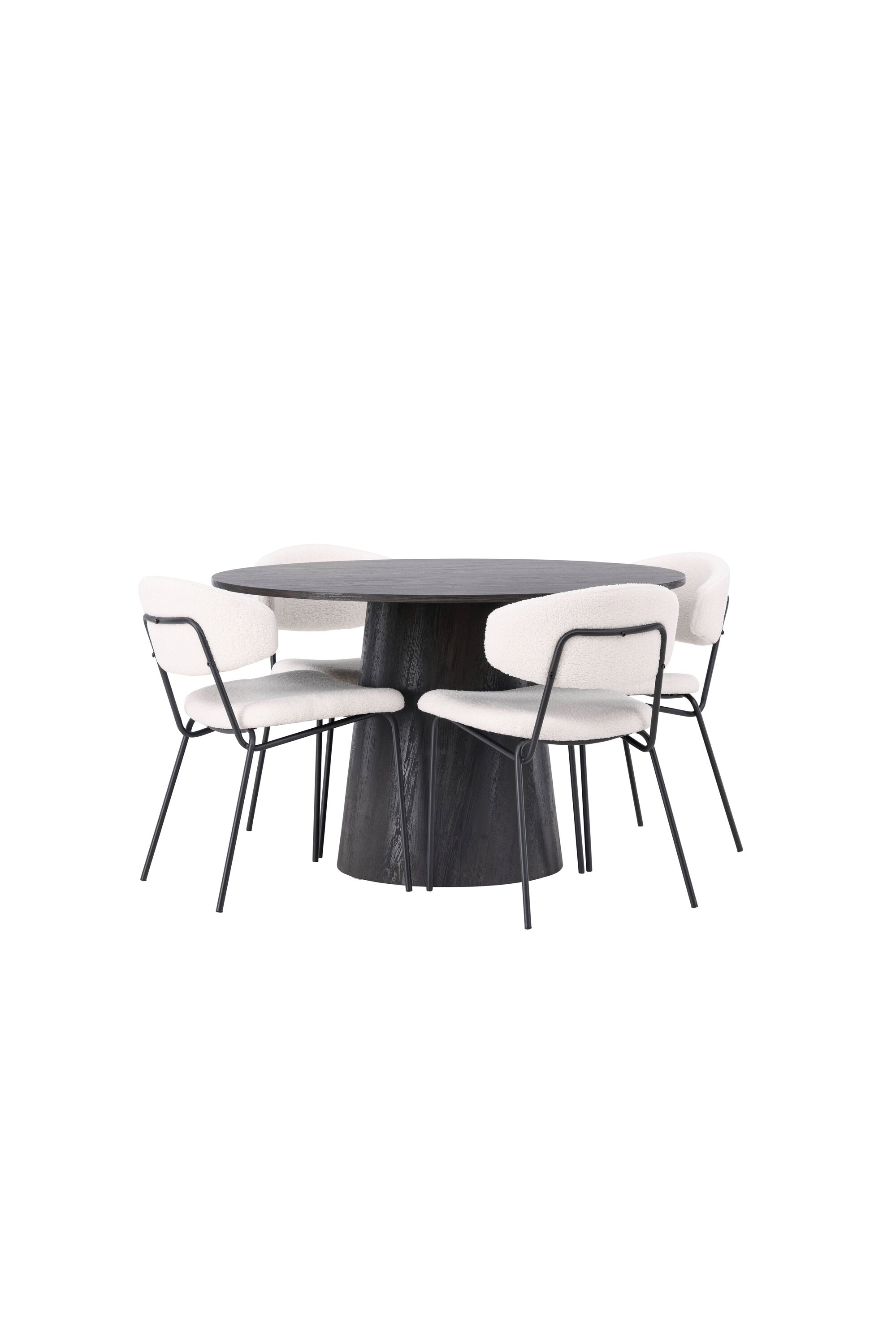 Lanzo Esszimmerset + Chico ⌀120cm/4St. in Braun / Weiss präsentiert im Onlineshop von KAQTU Design AG. Esszimmerset ist von Venture Home