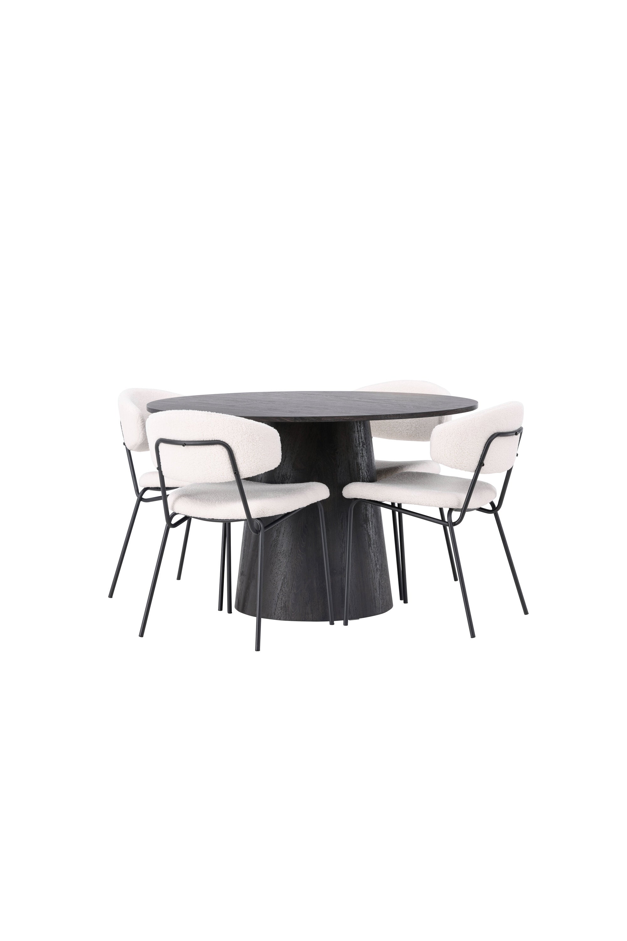 Lanzo Esszimmerset + Chico ⌀120cm/4St. in Braun / Weiss präsentiert im Onlineshop von KAQTU Design AG. Esszimmerset ist von Venture Home