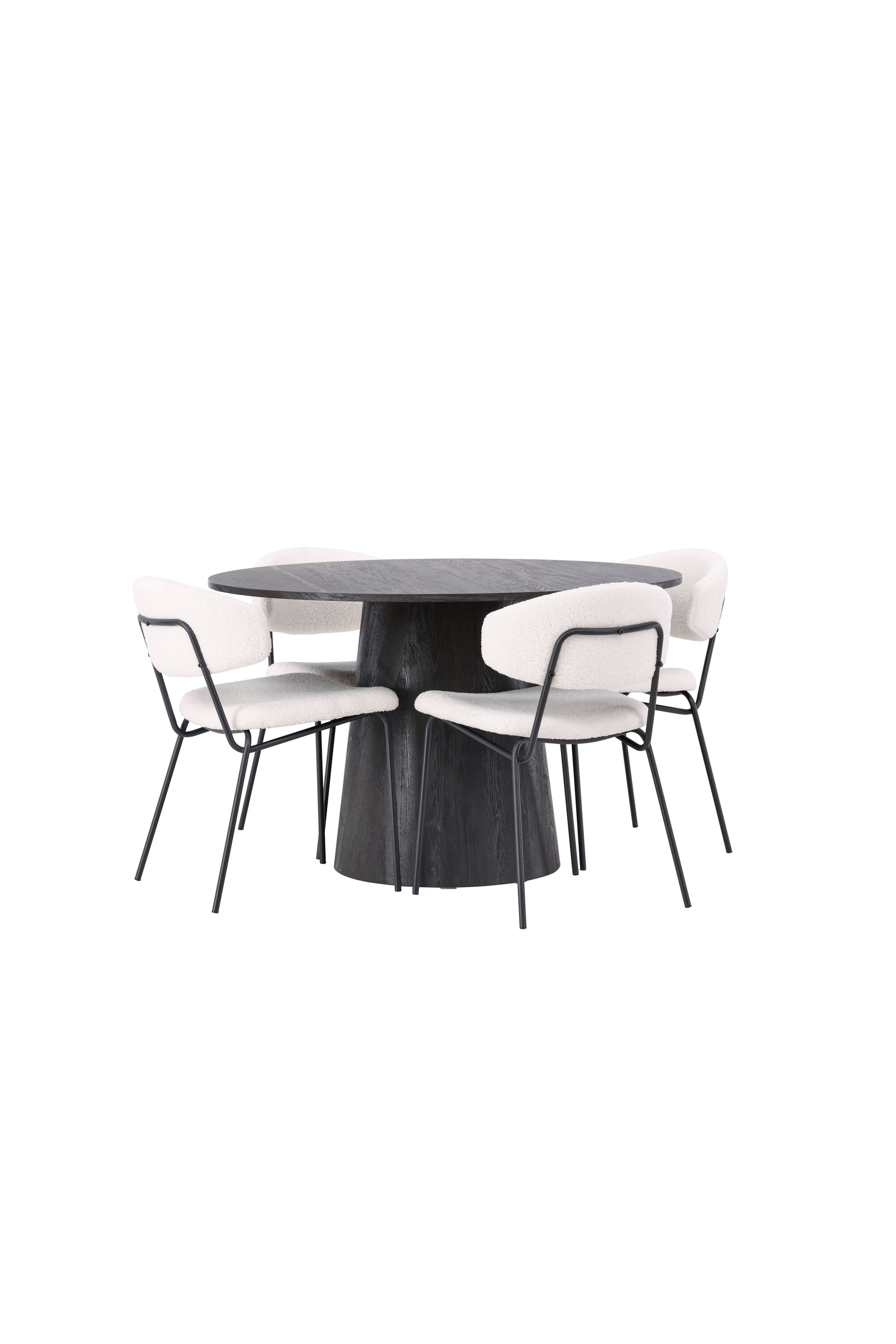 Lanzo Esszimmerset + Chico ⌀120cm/4St. in Braun / Weiss präsentiert im Onlineshop von KAQTU Design AG. Esszimmerset ist von Venture Home