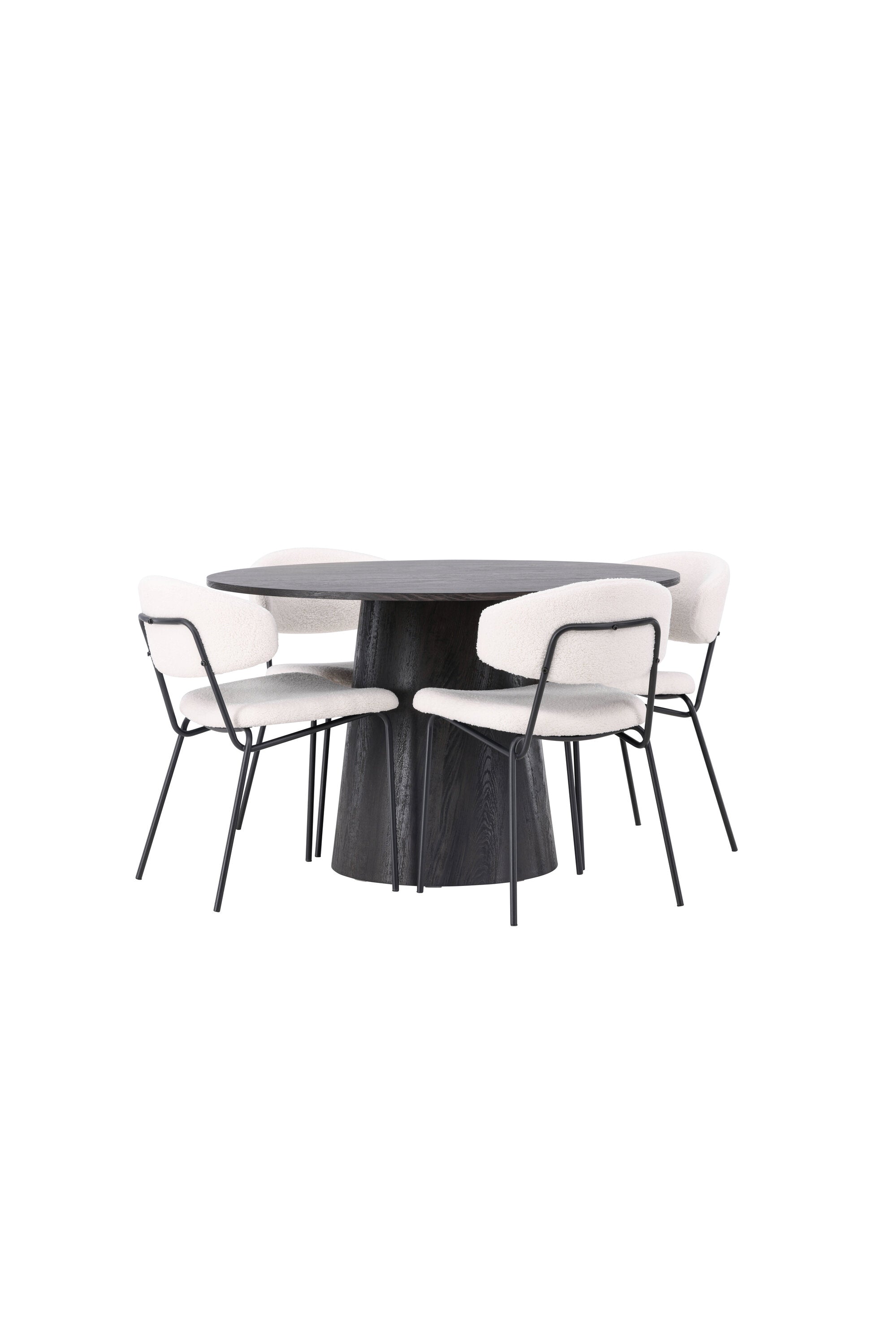 Lanzo Esszimmerset + Chico ⌀120cm/4St. in Braun / Weiss präsentiert im Onlineshop von KAQTU Design AG. Esszimmerset ist von Venture Home