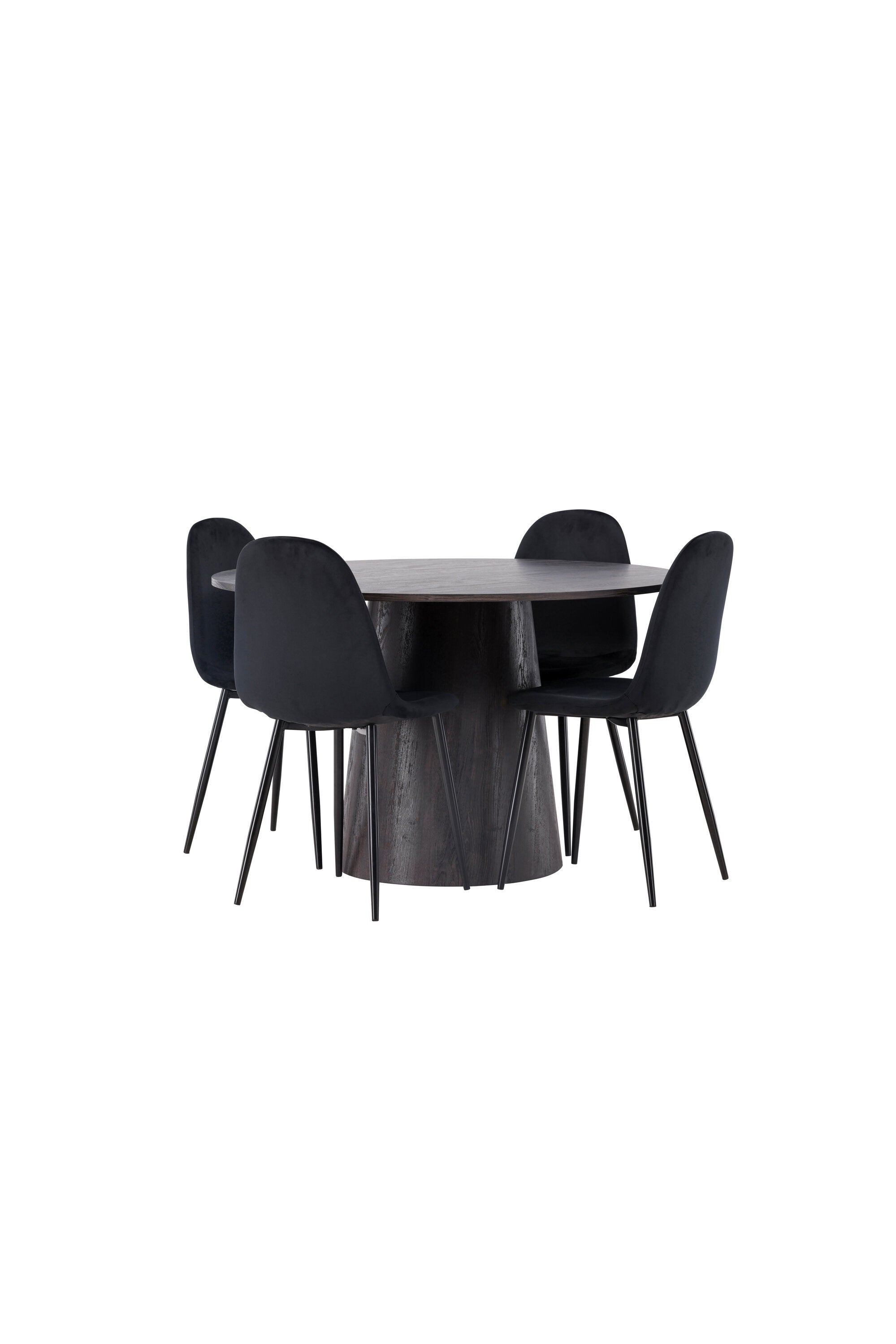 Lanzo Esszimmerset + Polar ⌀120cm/4St. in Braun / Schwarz präsentiert im Onlineshop von KAQTU Design AG. Esszimmerset ist von Venture Home