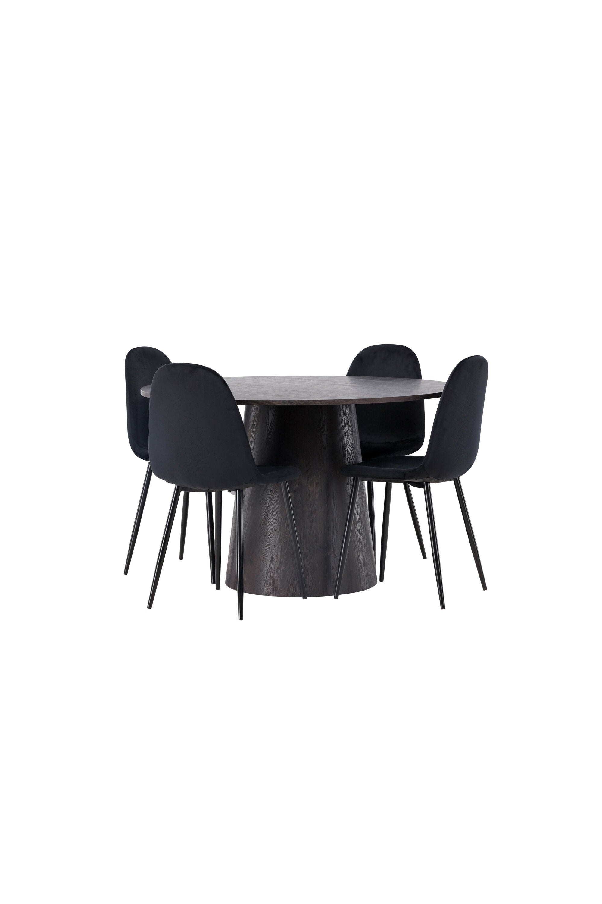 Lanzo Esszimmerset + Polar ⌀120cm/4St. in Braun / Schwarz präsentiert im Onlineshop von KAQTU Design AG. Esszimmerset ist von Venture Home