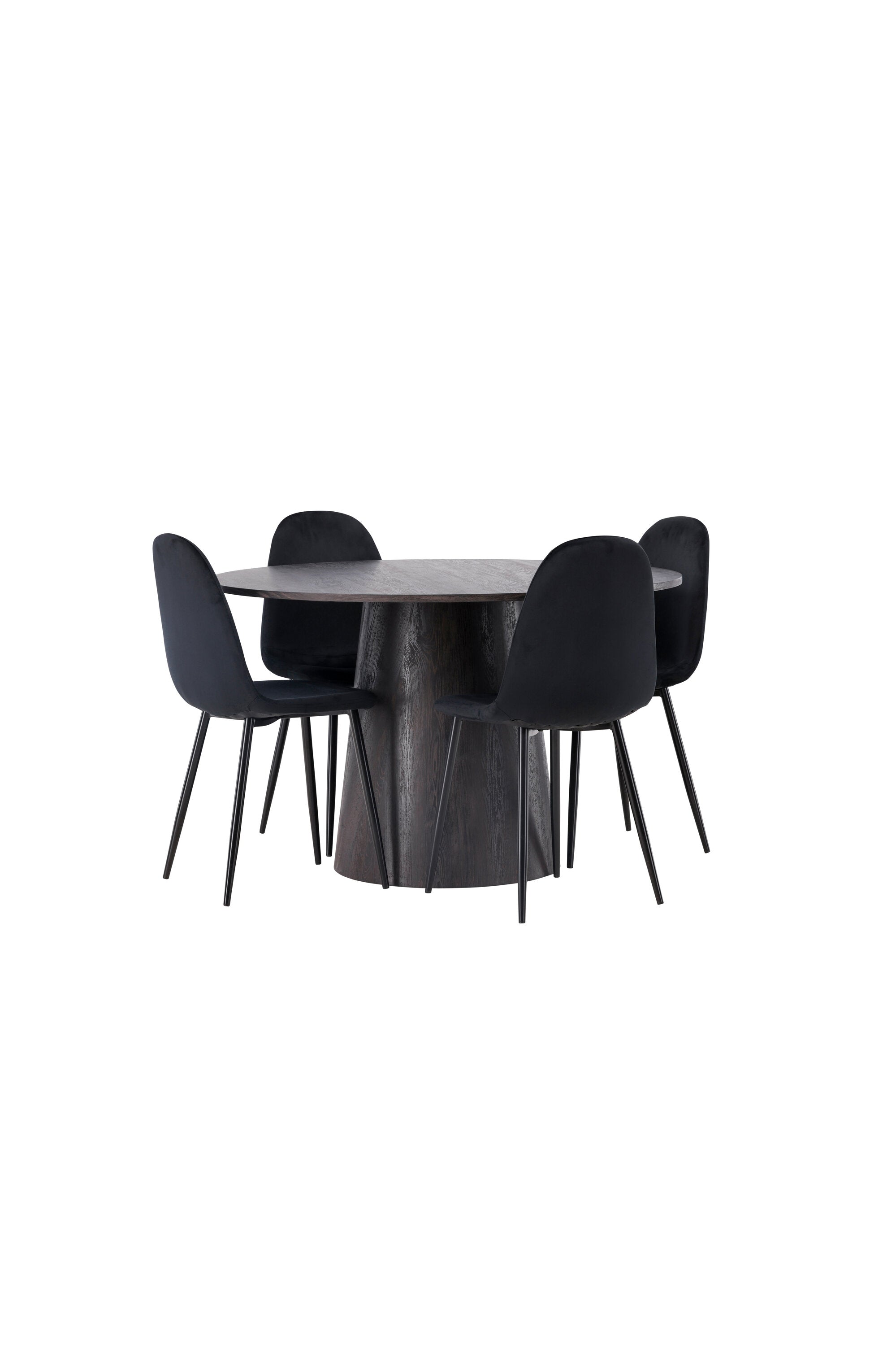 Lanzo Esszimmerset + Polar ⌀120cm/4St. in Braun / Schwarz präsentiert im Onlineshop von KAQTU Design AG. Esszimmerset ist von Venture Home