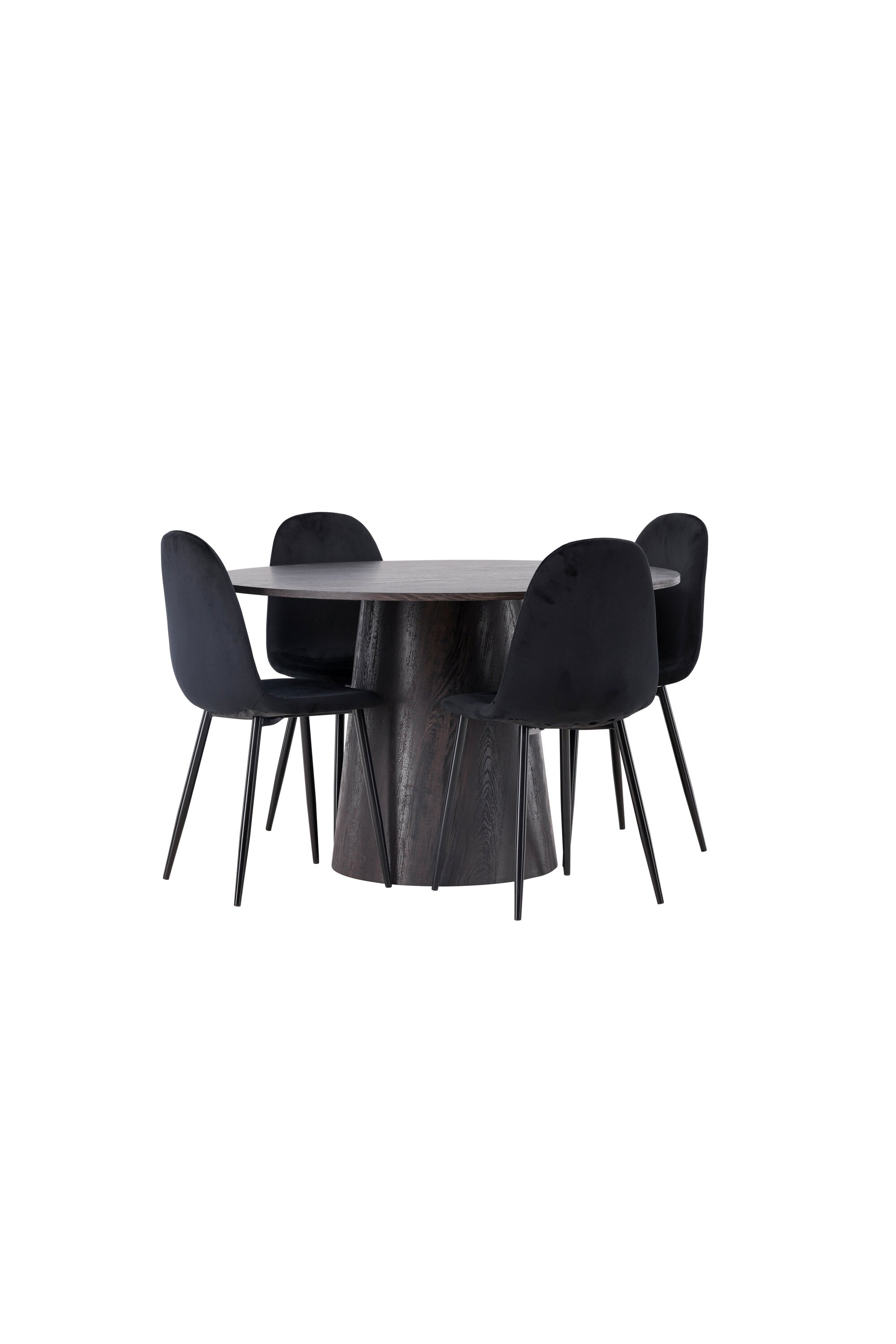Lanzo Esszimmerset + Polar ⌀120cm/4St. in Braun / Schwarz präsentiert im Onlineshop von KAQTU Design AG. Esszimmerset ist von Venture Home