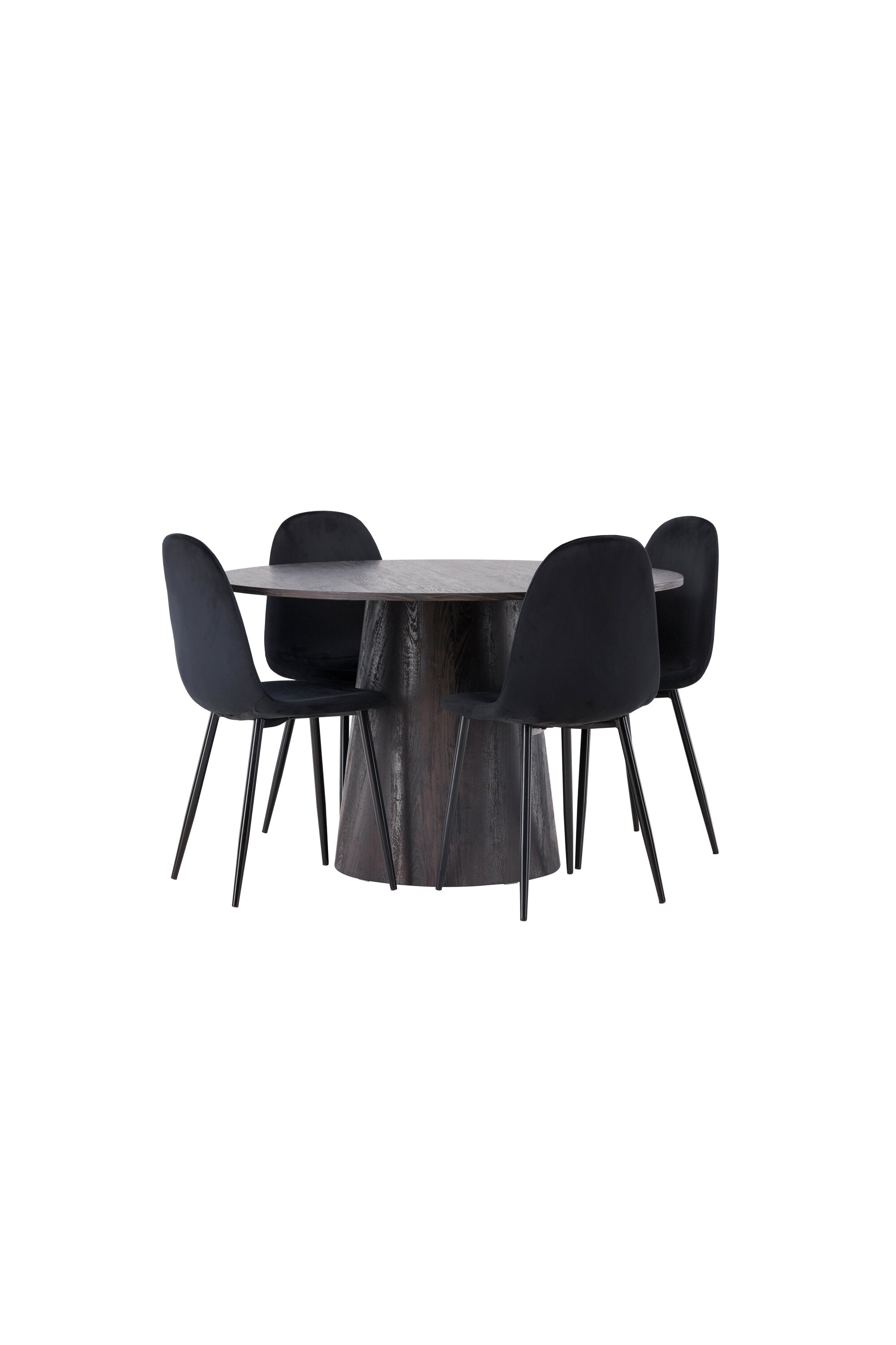 Lanzo Esszimmerset + Polar ⌀120cm/4St. in Braun / Schwarz präsentiert im Onlineshop von KAQTU Design AG. Esszimmerset ist von Venture Home