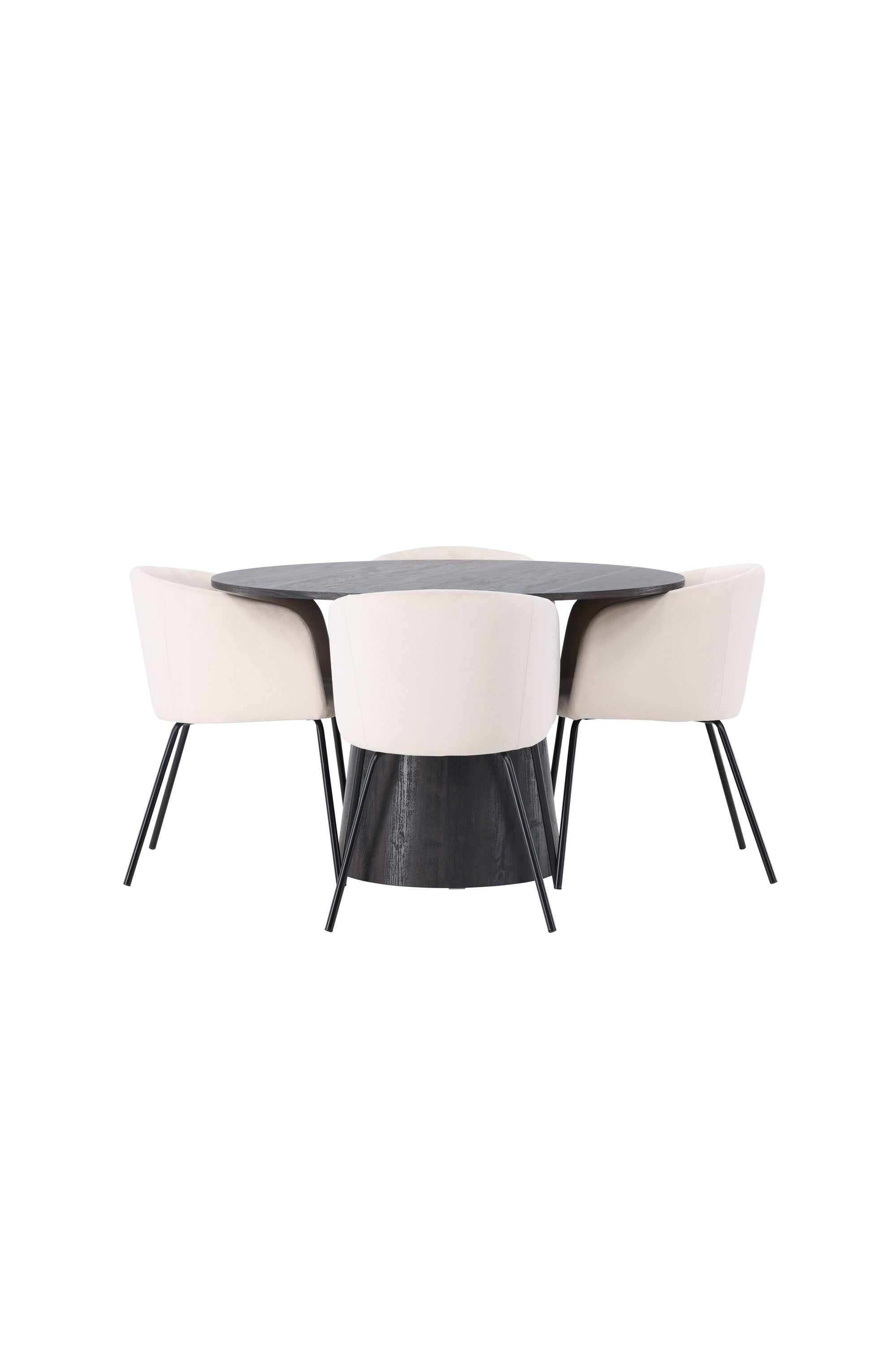 Lanzo Esszimmerset + Berit ⌀120cm/4St. in Braun / Schwarz präsentiert im Onlineshop von KAQTU Design AG. Esszimmerset ist von Venture Home