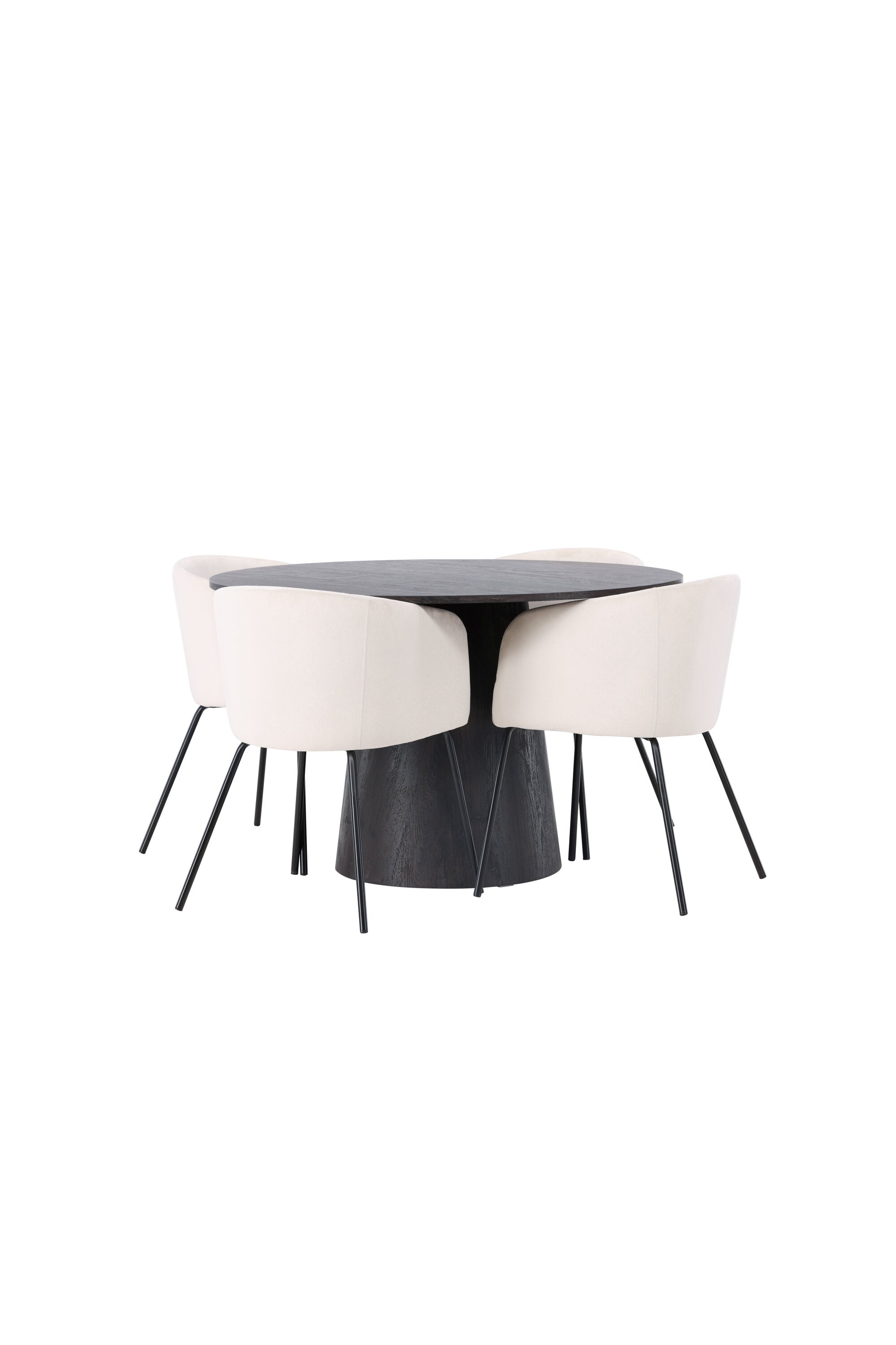 Lanzo Esszimmerset + Berit ⌀120cm/4St. in Braun / Schwarz präsentiert im Onlineshop von KAQTU Design AG. Esszimmerset ist von Venture Home