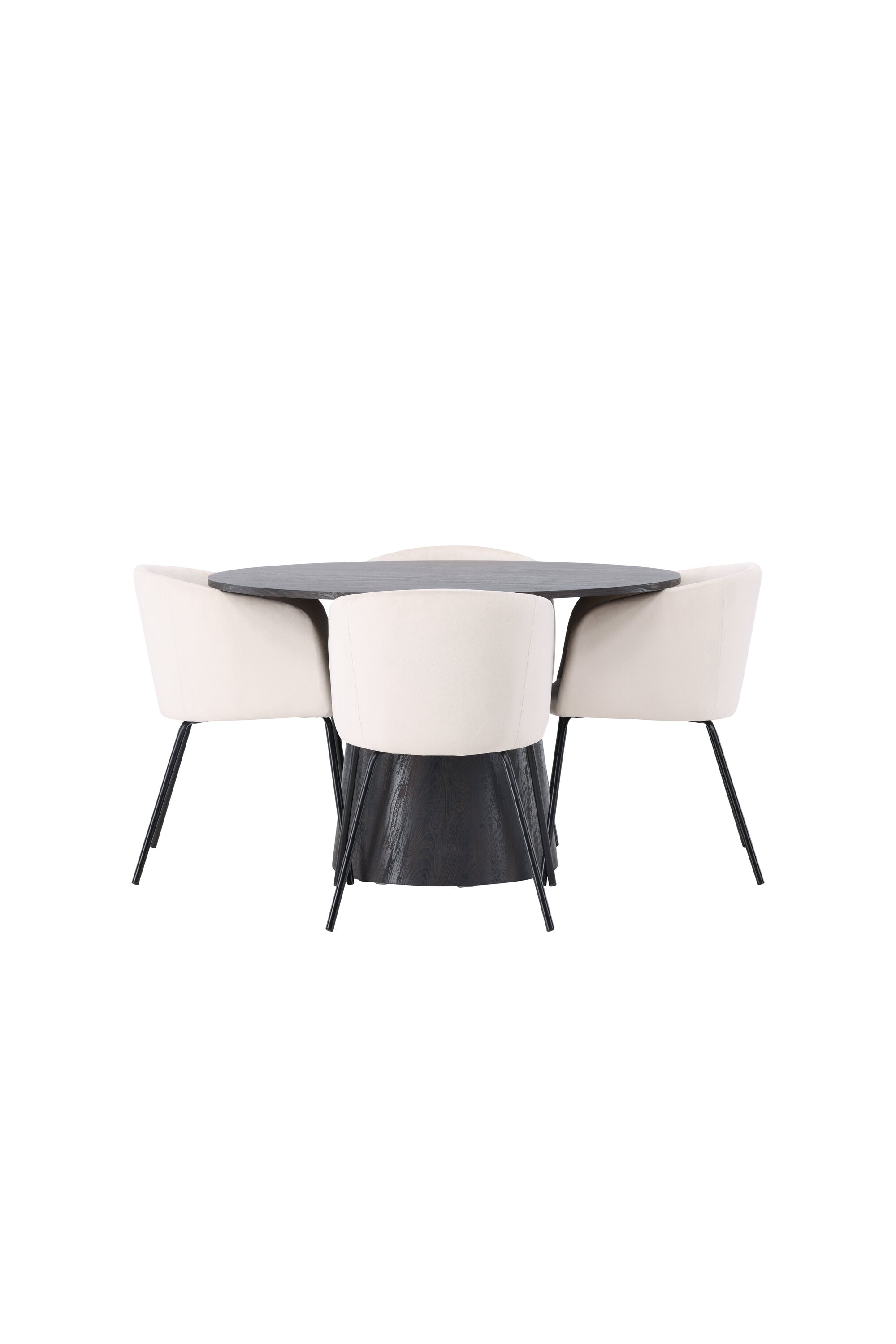 Lanzo Esszimmerset + Berit ⌀120cm/4St. in Braun / Schwarz präsentiert im Onlineshop von KAQTU Design AG. Esszimmerset ist von Venture Home