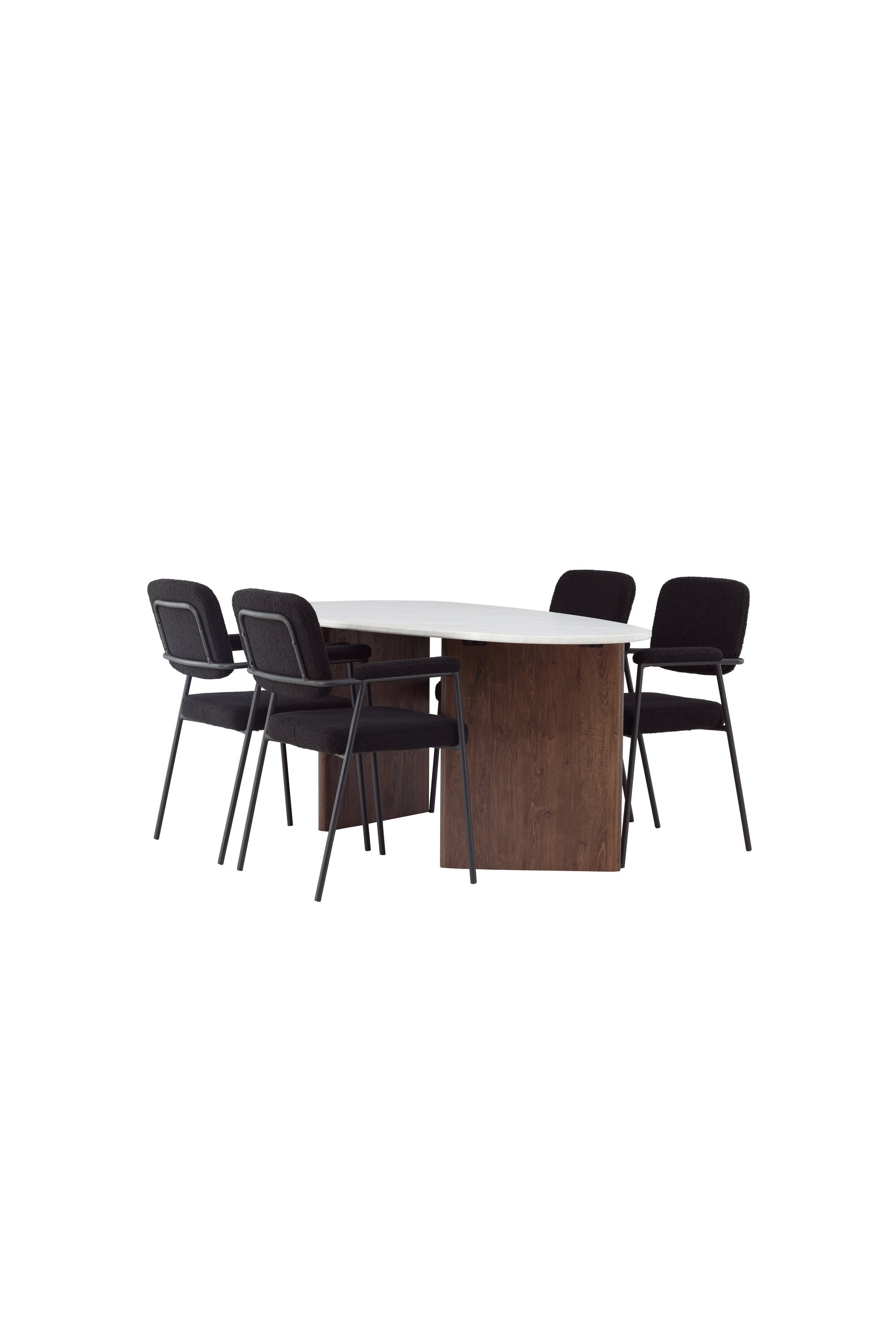 Grönvik Esszimmerset + Yesterday 180cm/4St. in Schwarz präsentiert im Onlineshop von KAQTU Design AG. Esszimmerset ist von Venture Home