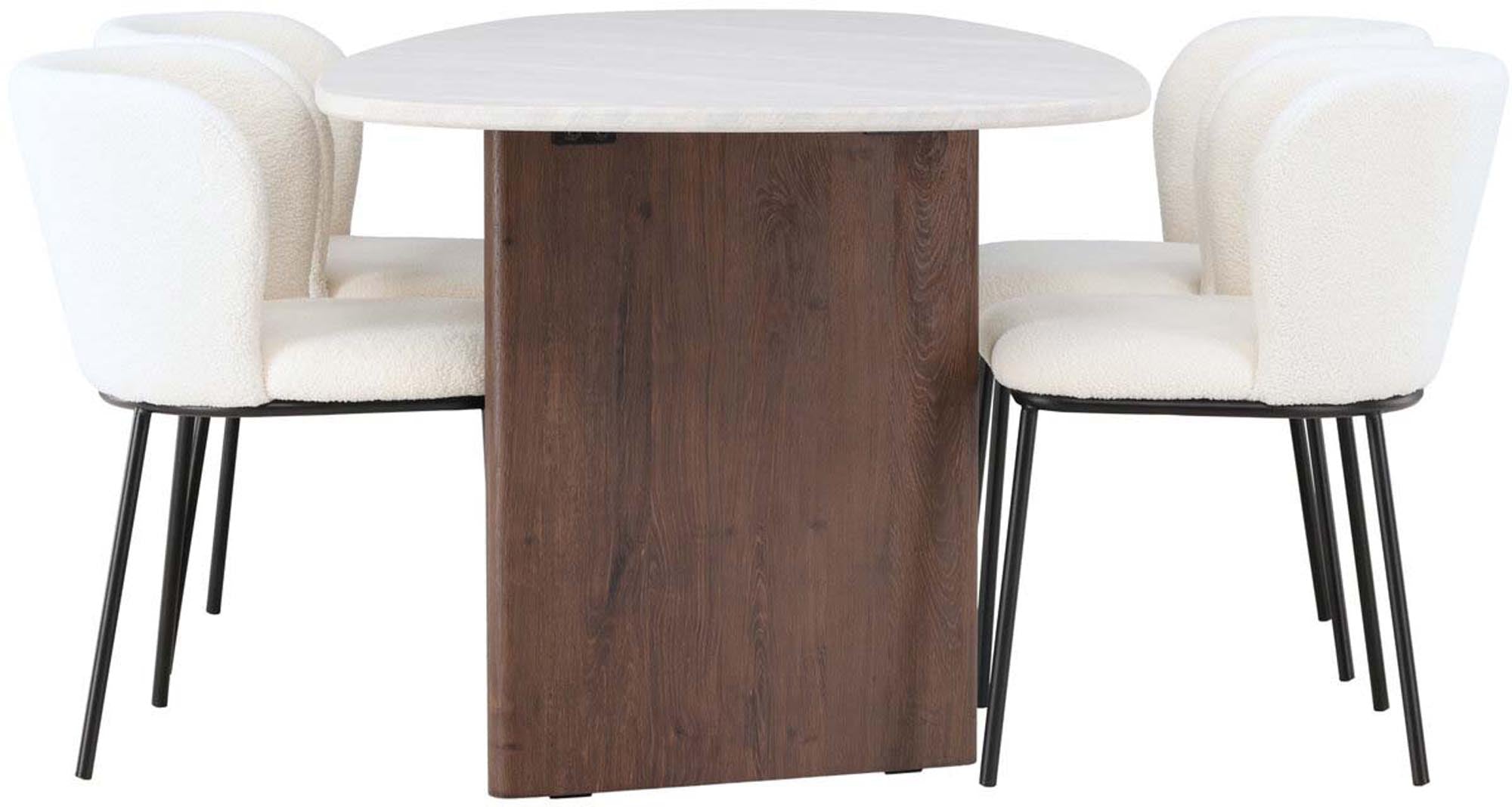 Stilvolles Grönvik Esszimmerset mit Edina Stühlen, 180cm, 4-teilig.