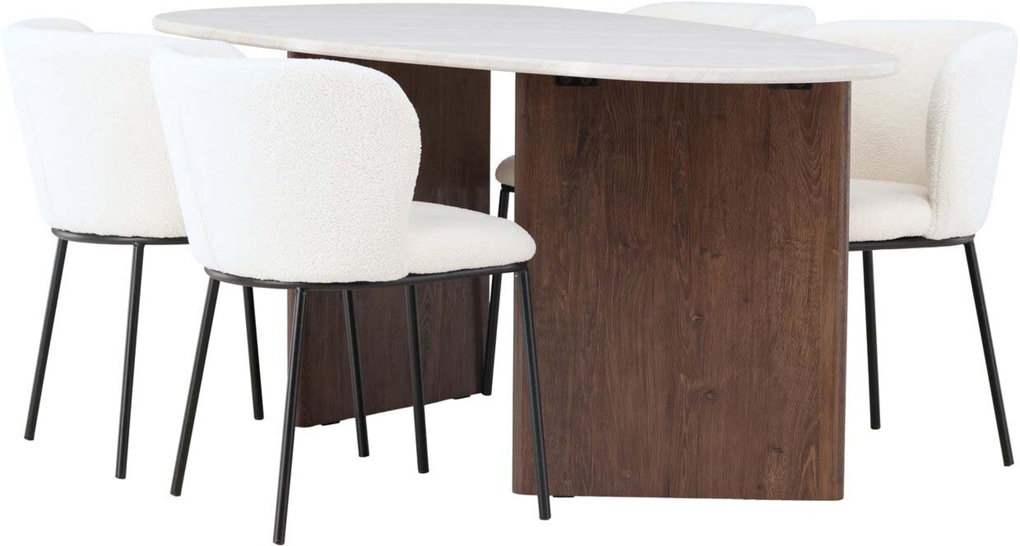 Elegantes Grönvik Esszimmerset mit 4 Edina Stühlen, 180cm, von Venture.