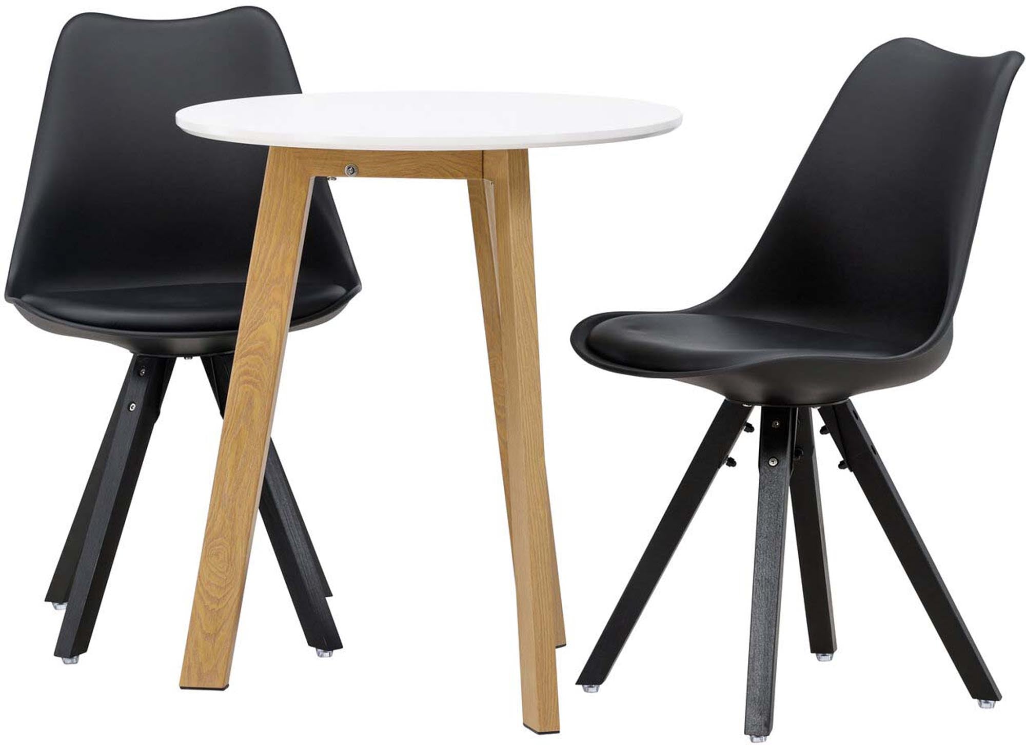 Elegantes Esszimmerset Leonora + Zeno, ideal für kleine Räume. Hochwertige Materialien und modernes Design für gemütliche Essmomente.