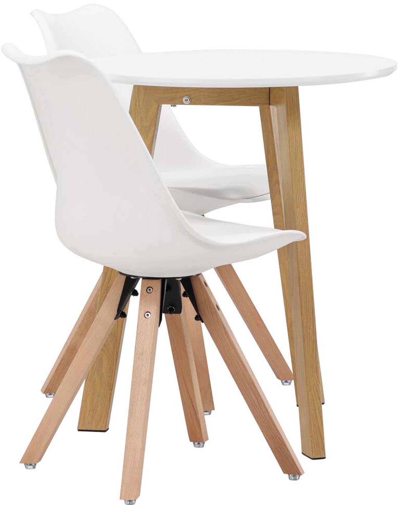 Stilvolles Esszimmerset Leonora + Zeno, perfekt für kleine Essbereiche. Robuste Materialien und elegantes Design für unvergessliche Momente.